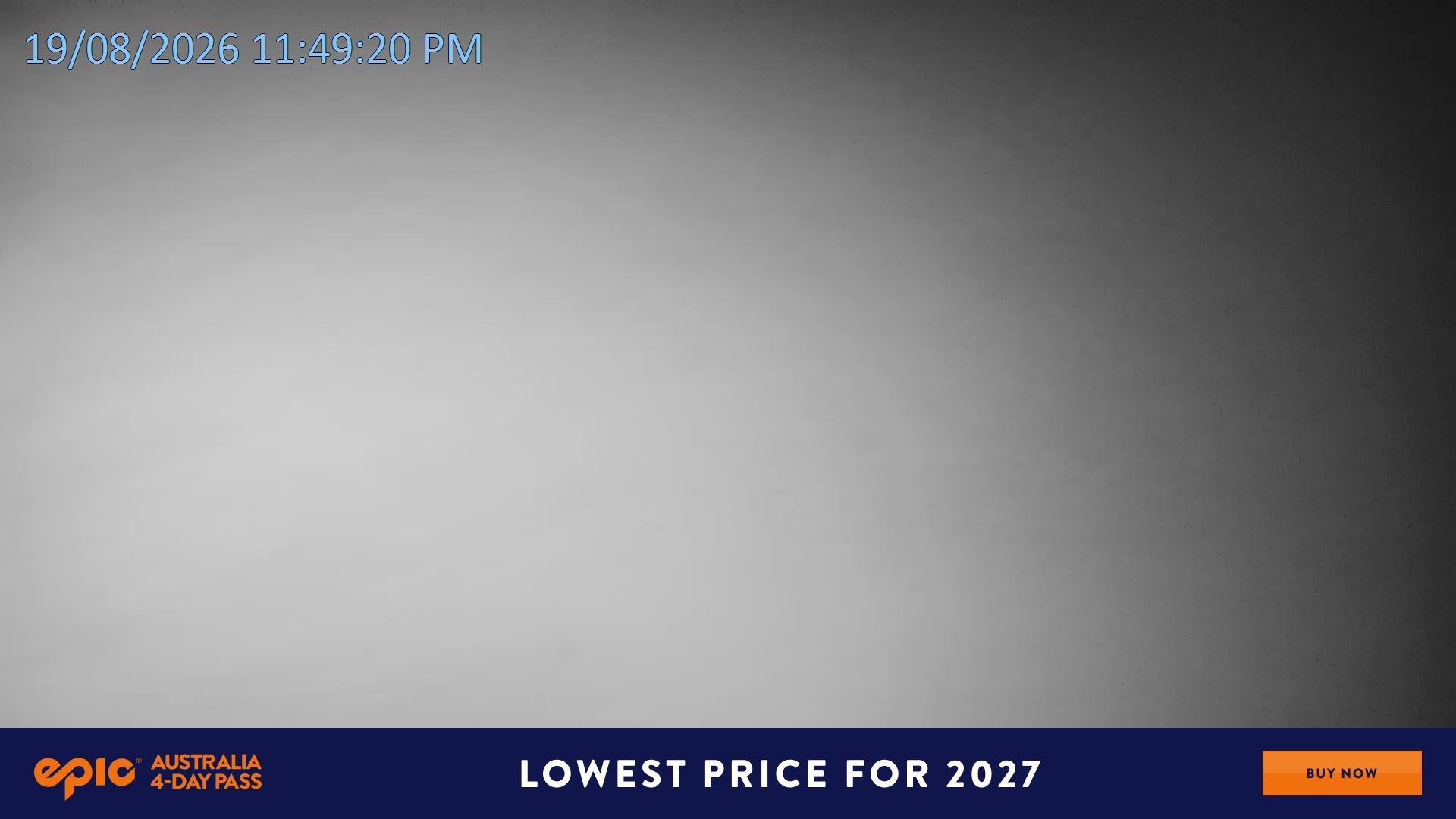Falls Creek Mouse Trap snow cam captured at 19 August 2026 at 11:59 pm AEST