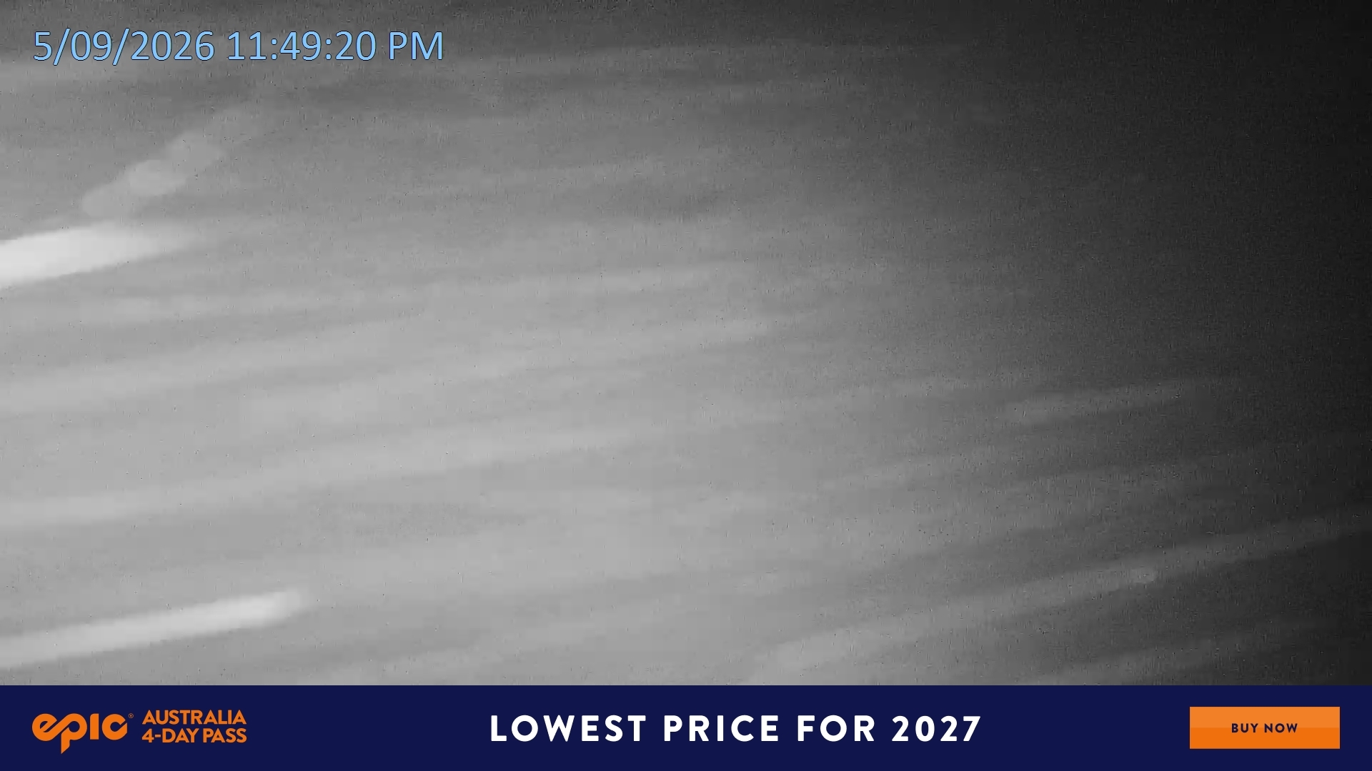 Falls Creek Mouse Trap snow cam captured at 5 September 2026 at 11:57 pm AEST