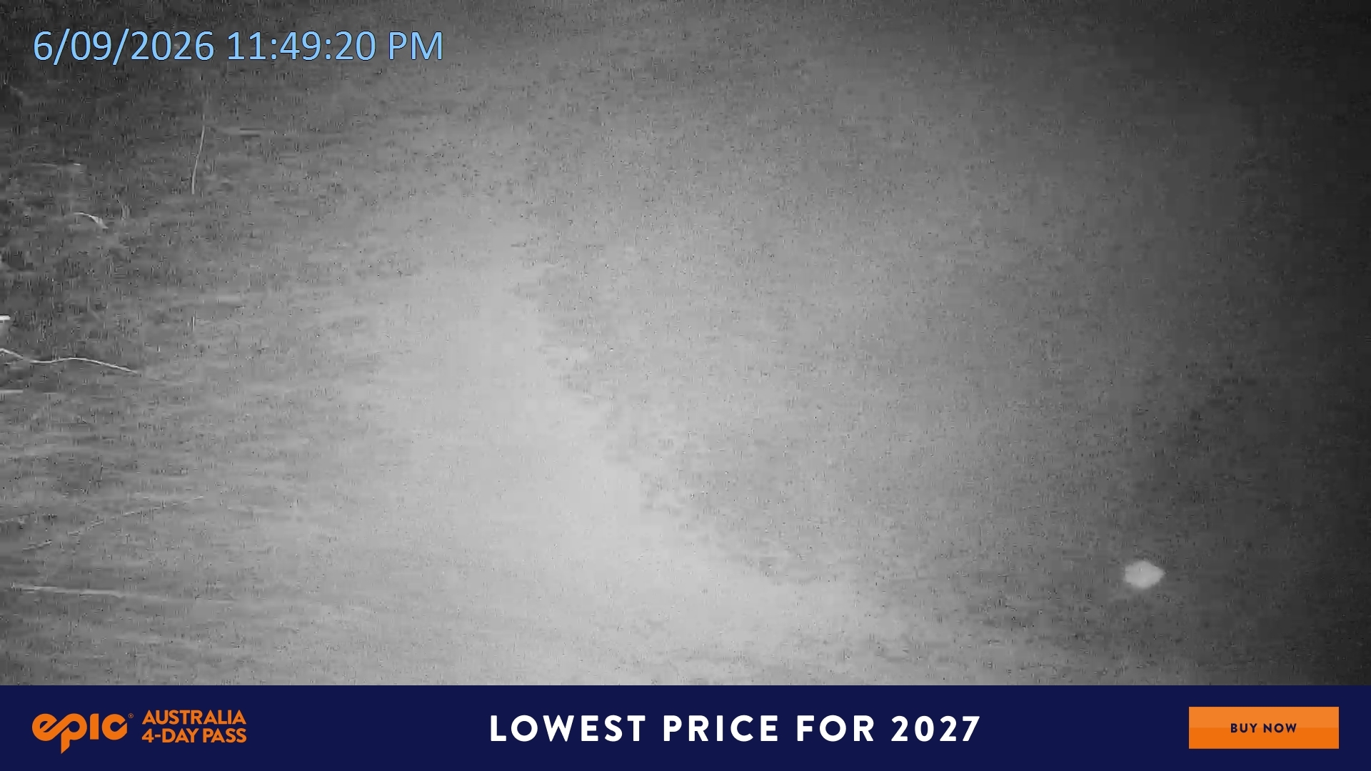 Falls Creek Mouse Trap snow cam captured at 6 September 2026 at 11:53 pm AEST