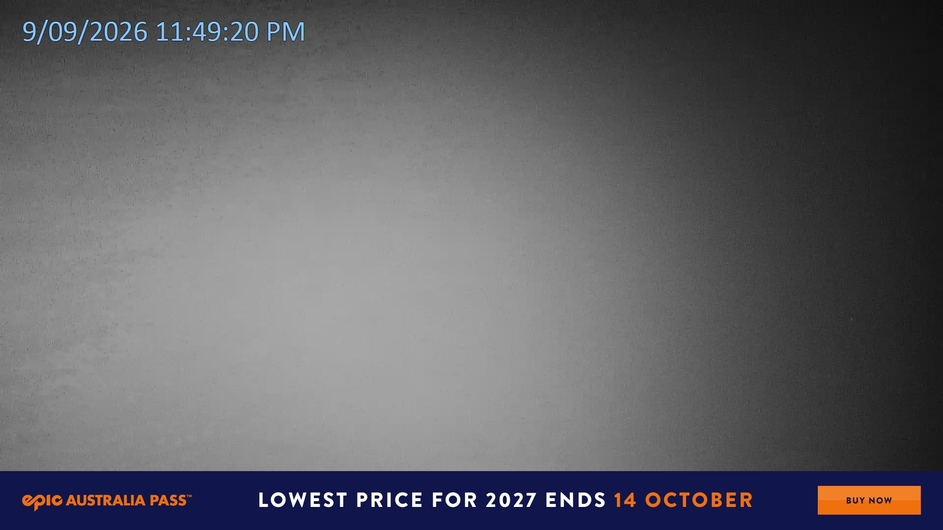 Falls Creek Mouse Trap snow cam captured at 9 September 2026 at 11:52 pm AEST