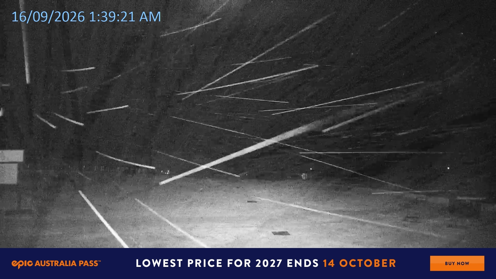 Falls Creek Mouse Trap snow cam captured at 16 September 2026 at 1:41 am AEST