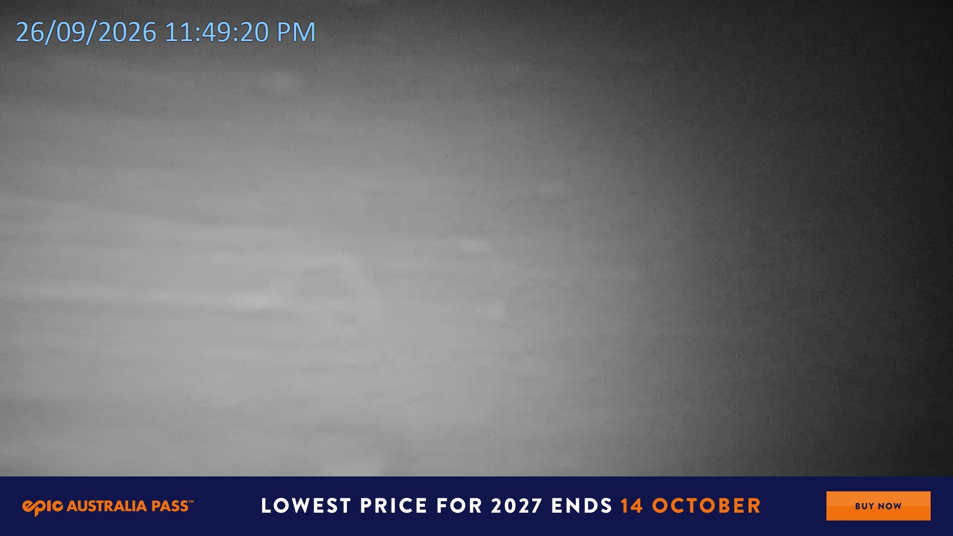 Falls Creek Mouse Trap snow cam captured at 26 September 2026 at 11:58 pm AEST