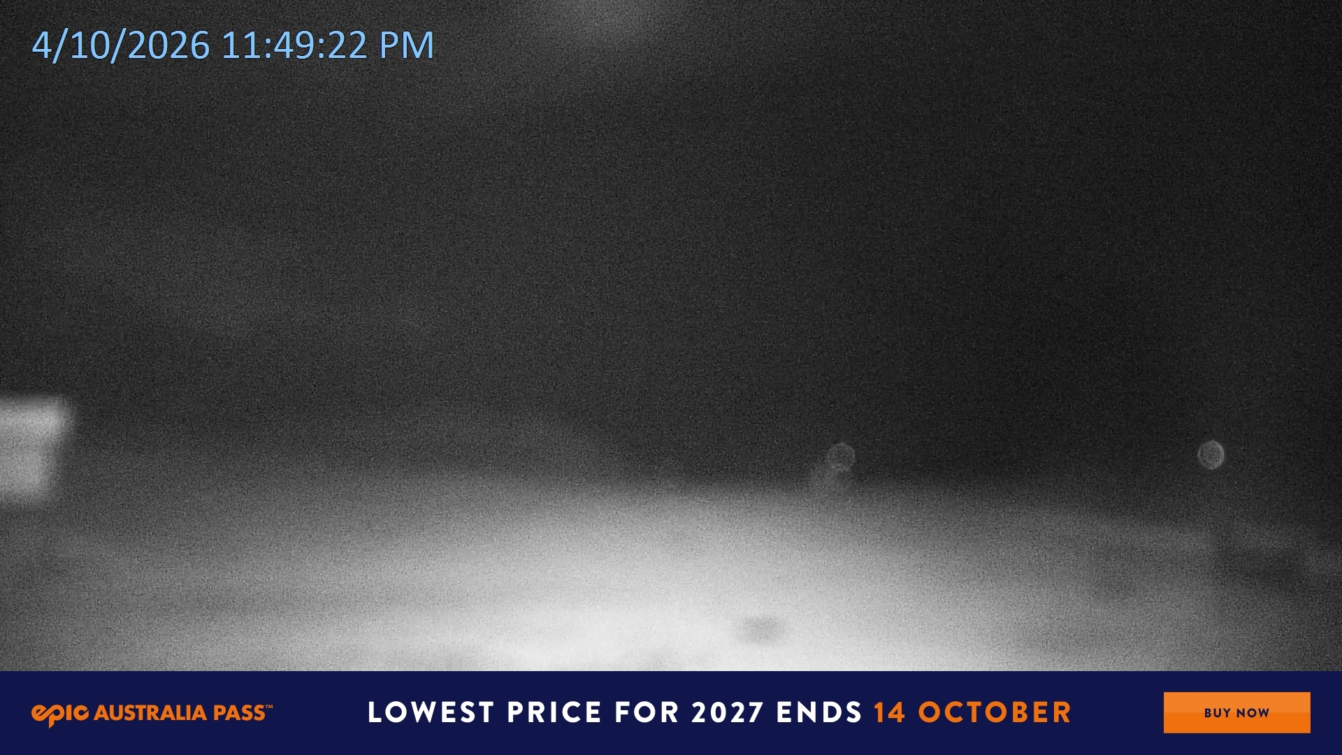 Falls Creek Mouse Trap snow cam captured at 4 October 2026 at 11:54 pm AEDT