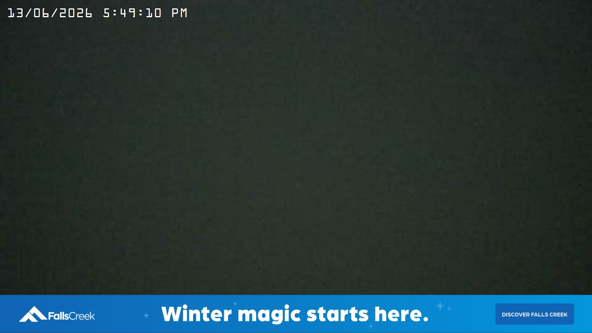 Falls Creek Village View snow cam captured at 13 June 2026 at 5:54 pm AEST