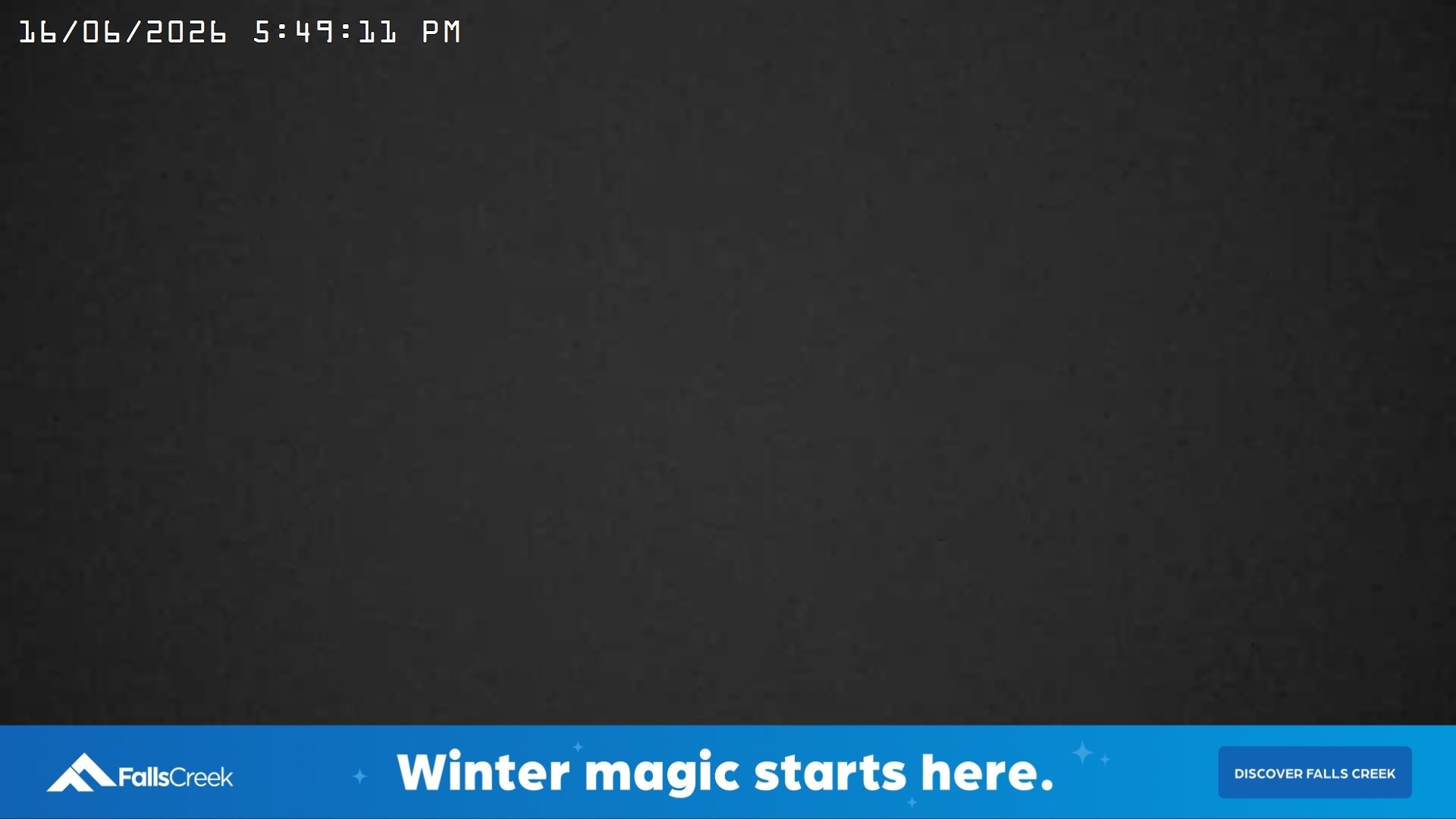 Falls Creek Village View snow cam captured at 16 June 2026 at 5:52 pm AEST
