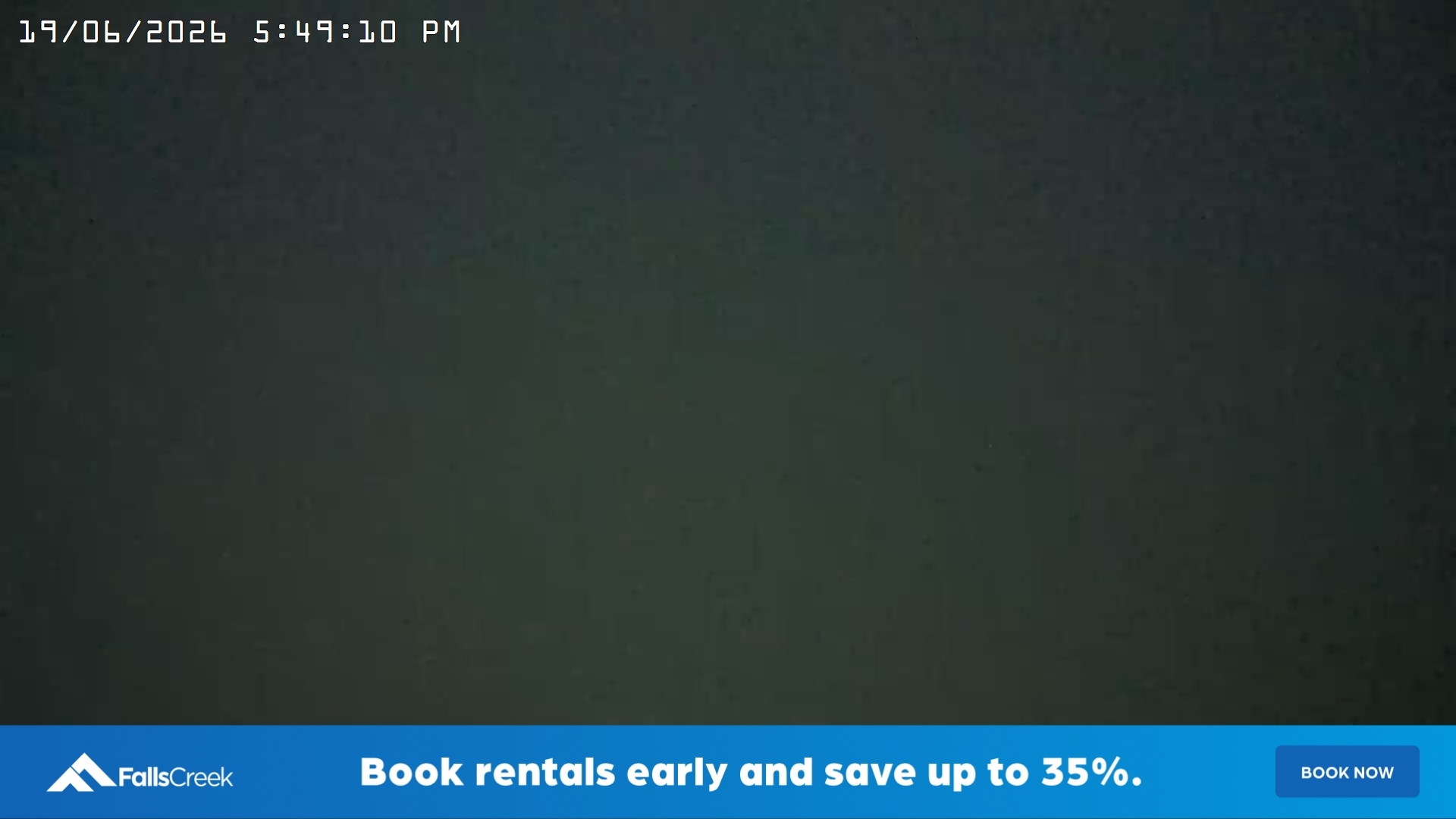 Falls Creek Village View snow cam captured at 19 June 2026 at 5:52 pm AEST