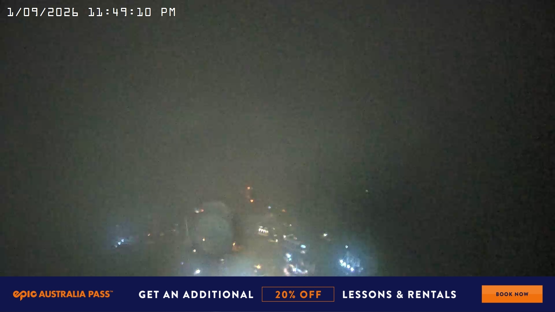 Falls Creek Village View snow cam captured at 1 September 2026 at 11:55 pm AEST