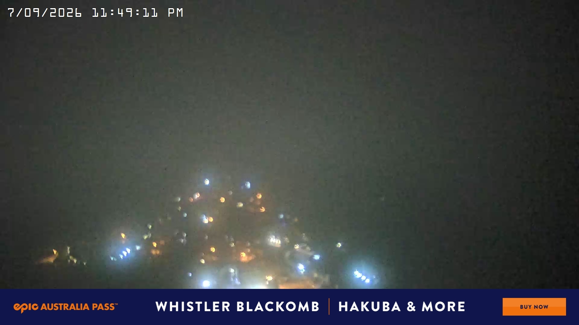 Falls Creek Village View snow cam captured at 7 September 2026 at 11:57 pm AEST