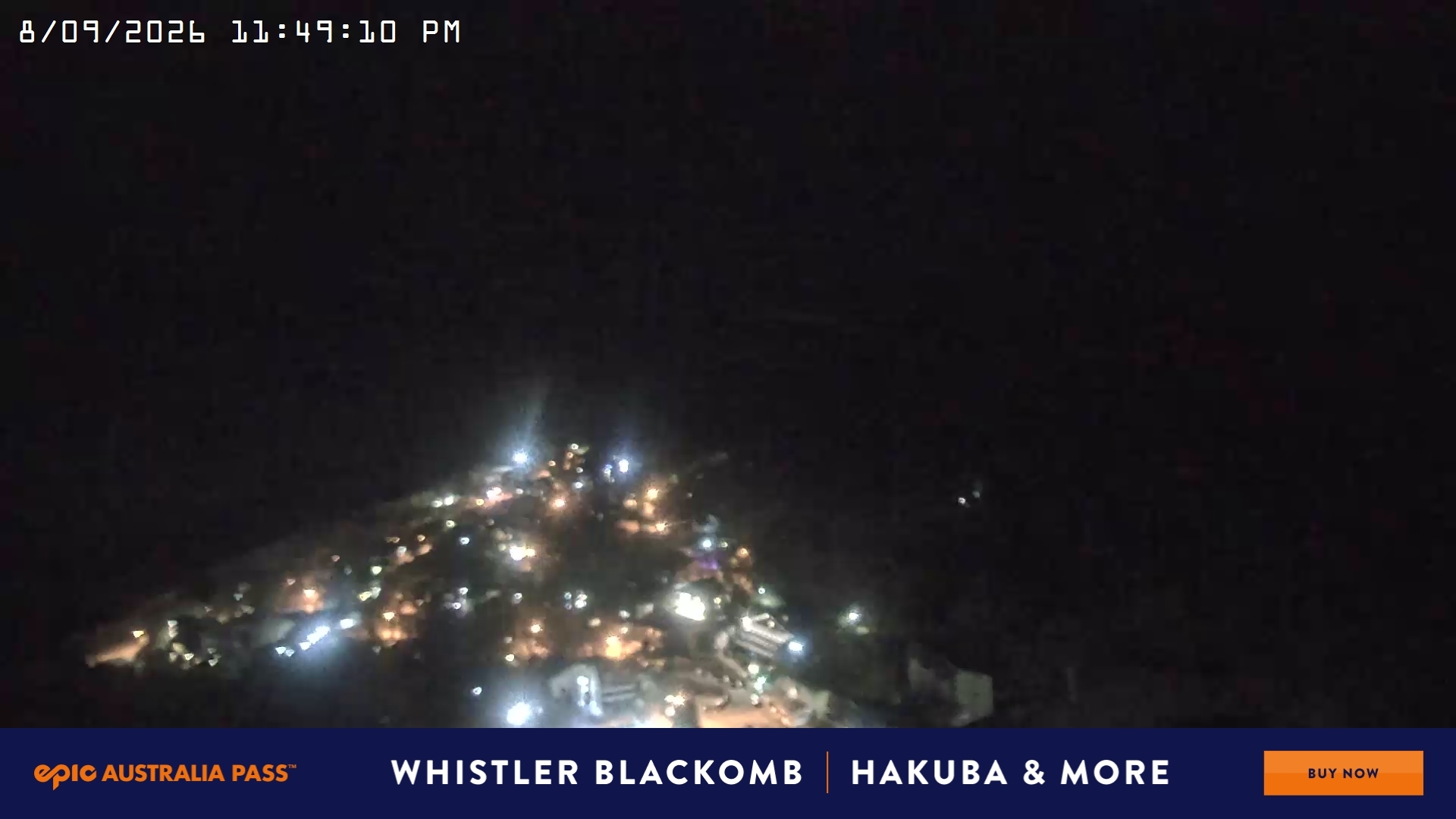 Falls Creek Village View snow cam captured at 8 September 2026 at 11:58 pm AEST