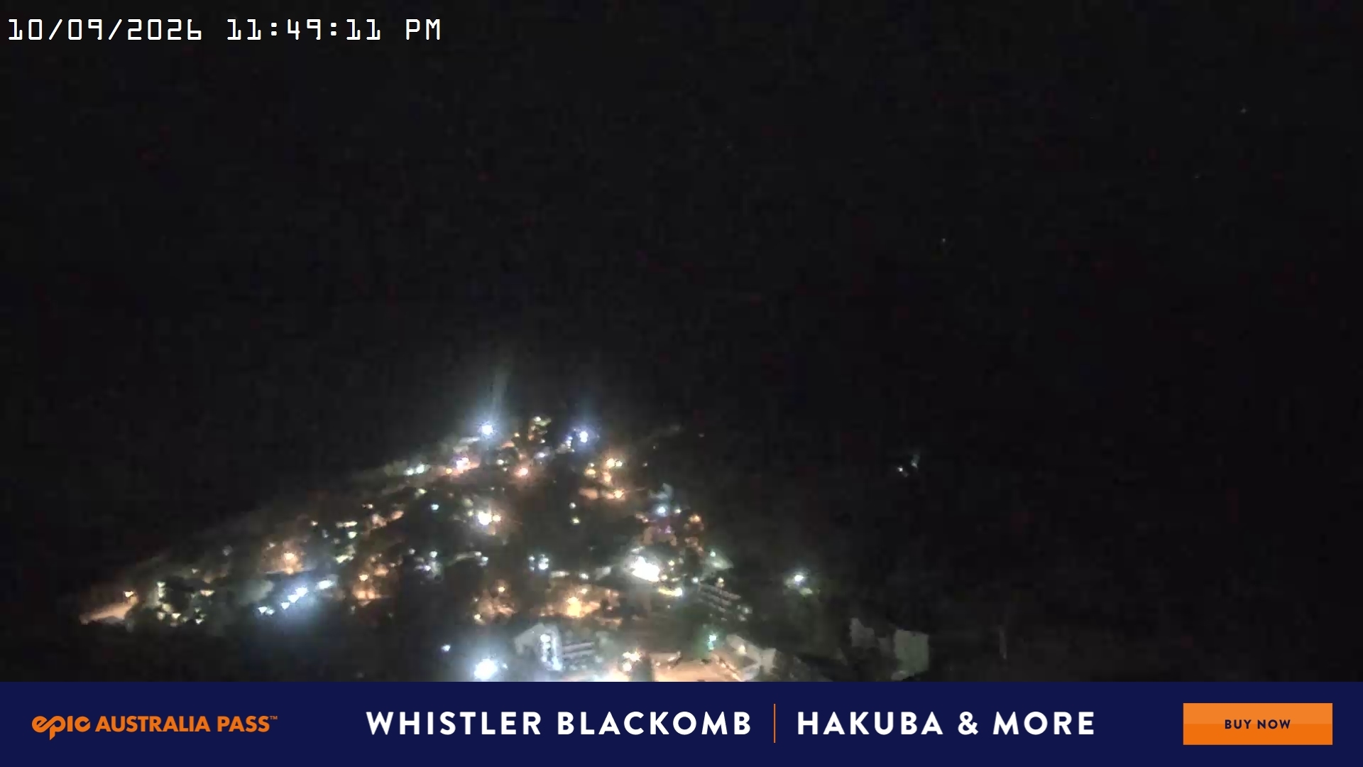 Falls Creek Village View snow cam captured at 10 September 2026 at 11:58 pm AEST