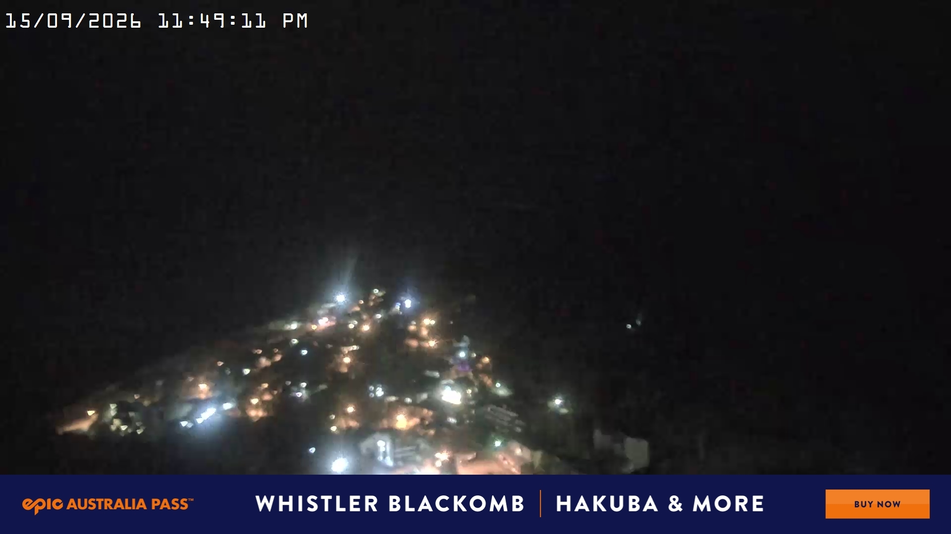 Falls Creek Village View snow cam captured at 15 September 2026 at 11:51 pm AEST