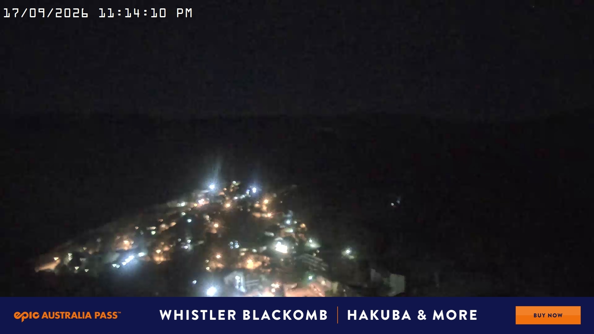 Falls Creek Village View snow cam captured at 17 September 2026 at 11:22 pm AEST
