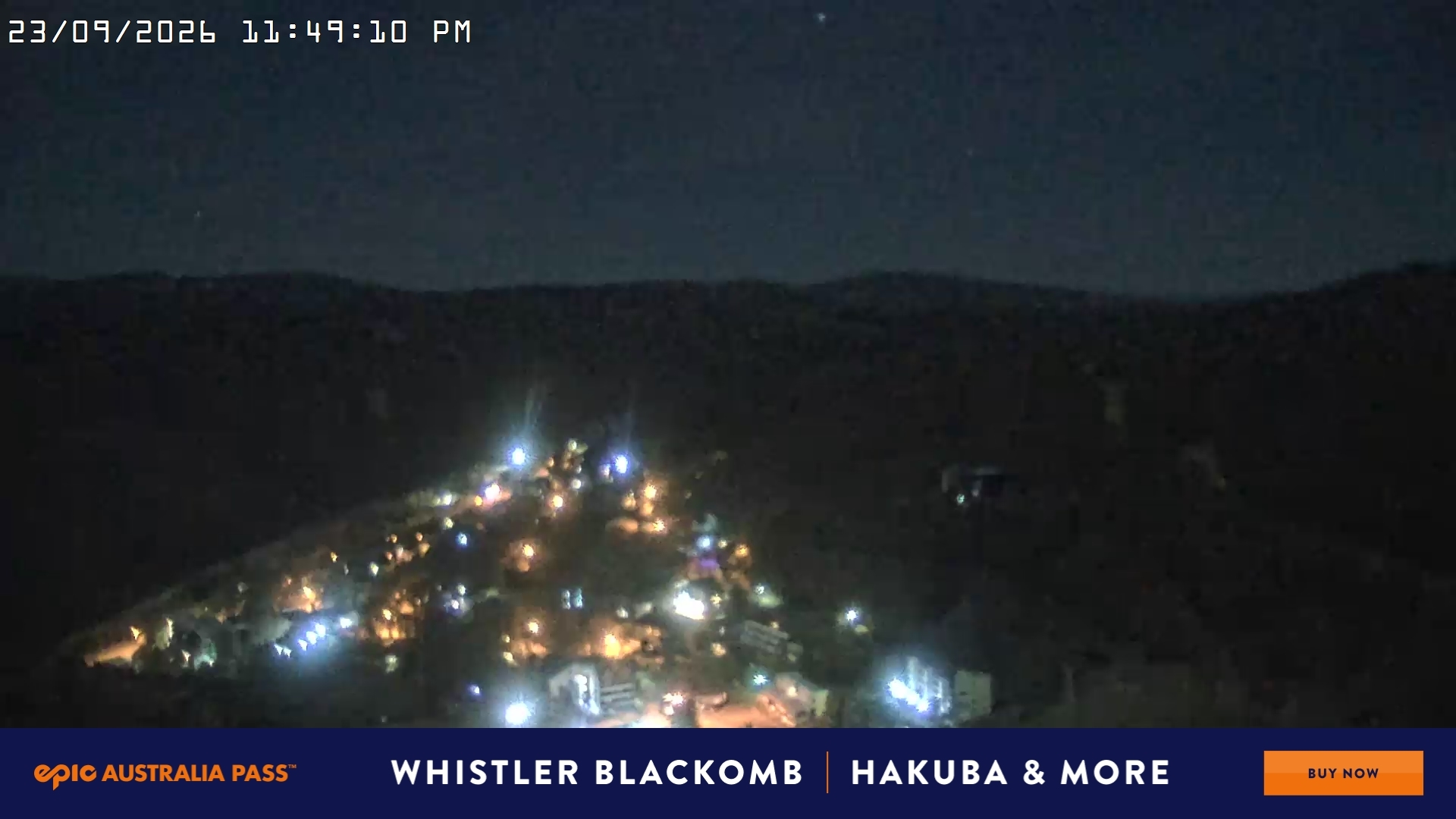 Falls Creek Village View snow cam captured at 23 September 2026 at 11:51 pm AEST