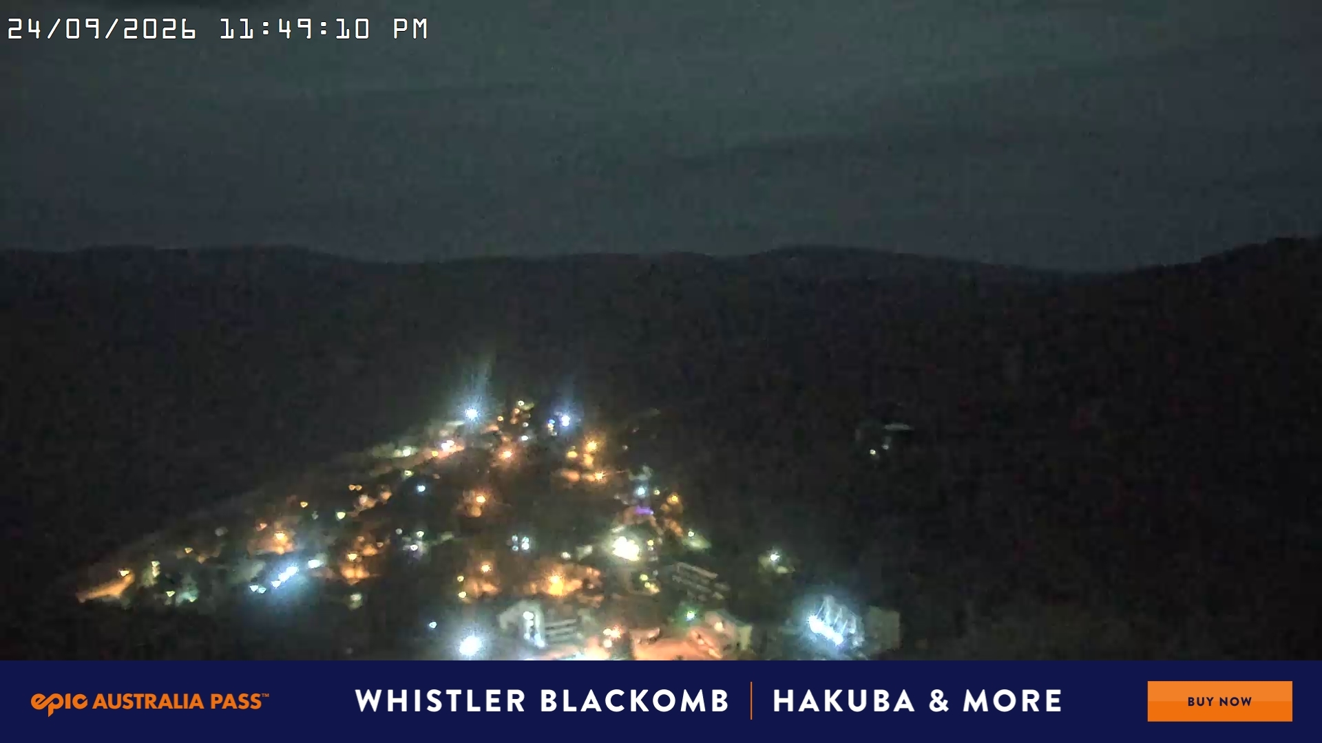 Falls Creek Village View snow cam captured at 24 September 2026 at 11:57 pm AEST