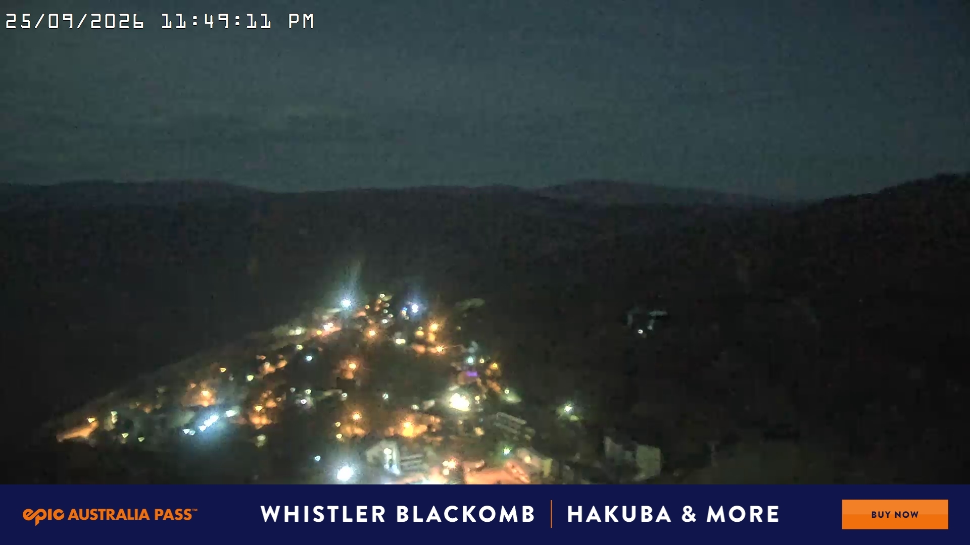 Falls Creek Village View snow cam captured at 25 September 2026 at 11:58 pm AEST