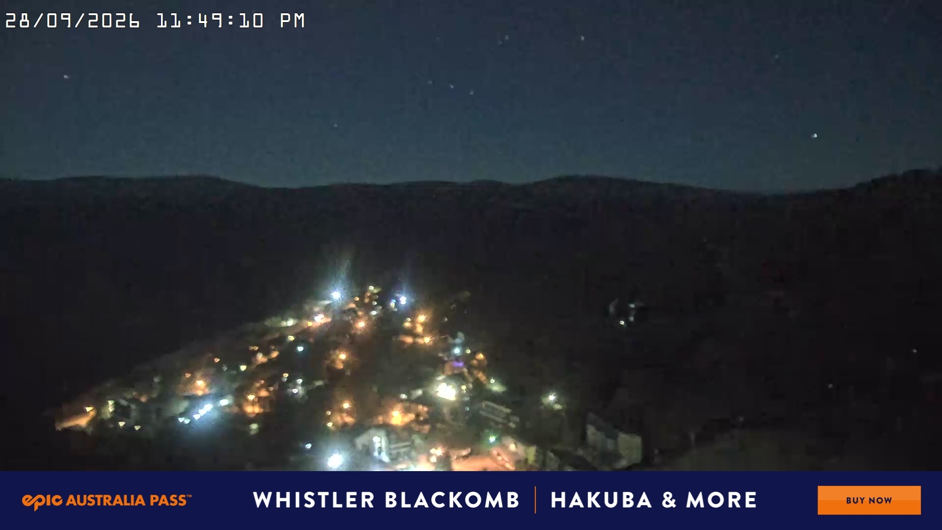 Falls Creek Village View snow cam captured at 28 September 2026 at 11:51 pm AEST