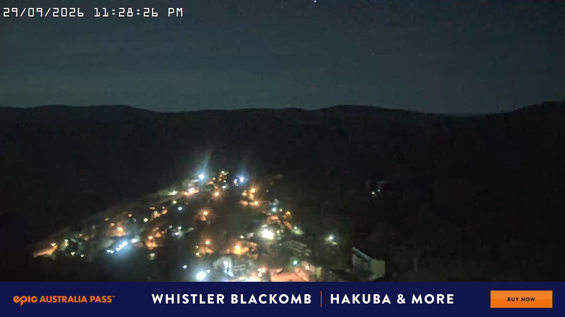 Falls Creek Village View snow cam captured at 29 September 2026 at 11:32 pm AEST