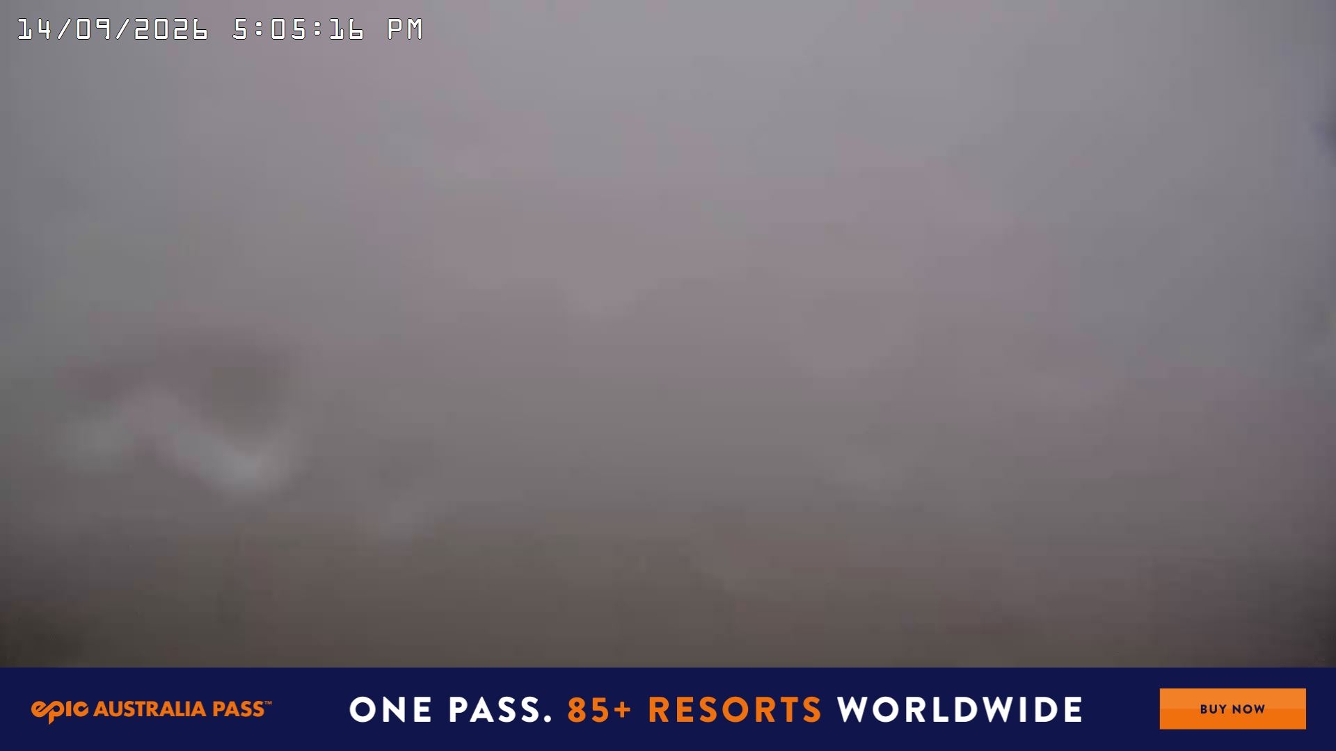 Falls Creek Cloud 9 snow cam captured at 14 September 2026 at 5:19 pm AEST