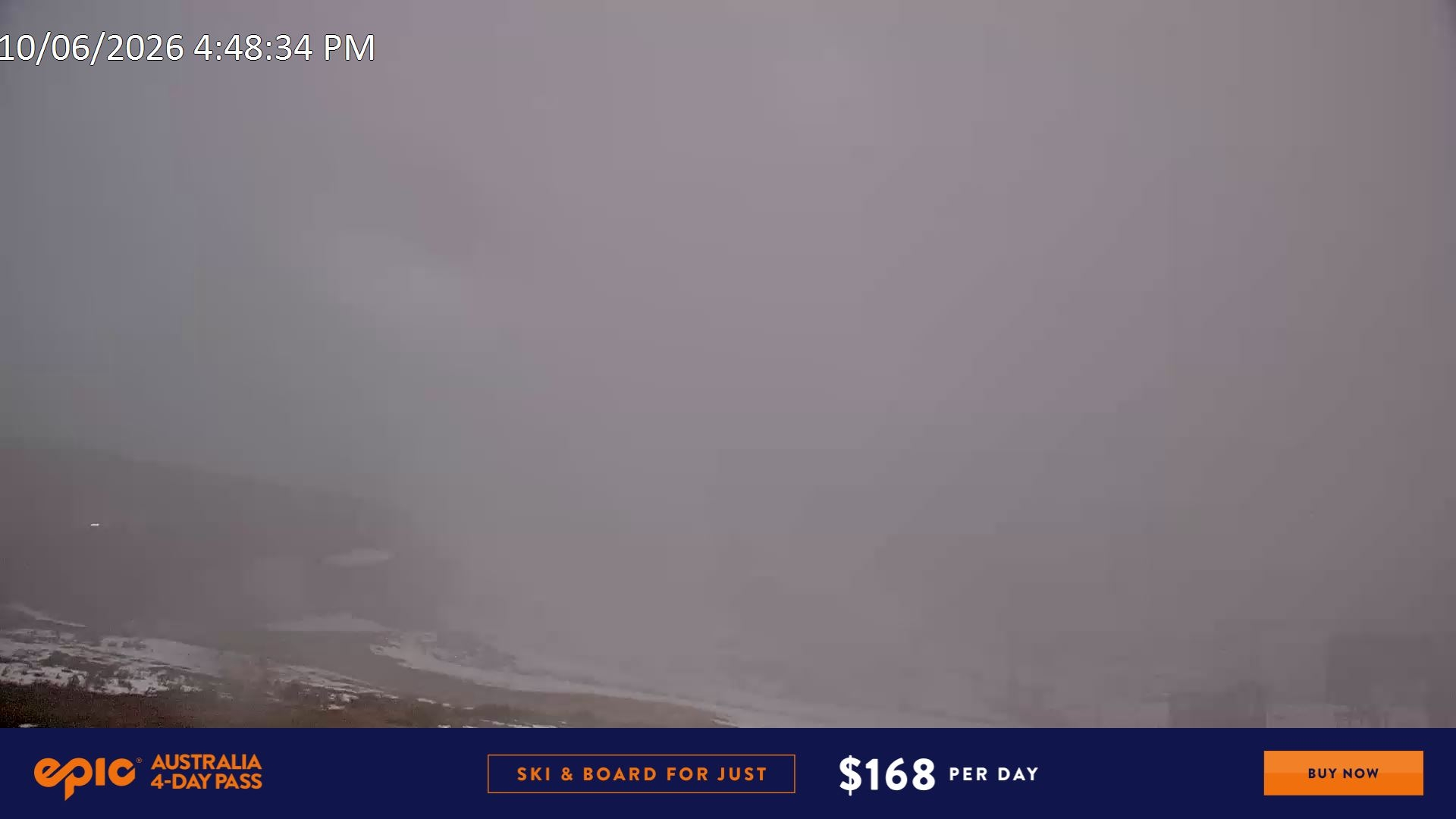 Falls Creek Scott Chair snow cam captured at 10 June 2026 at 6:02 pm AEST