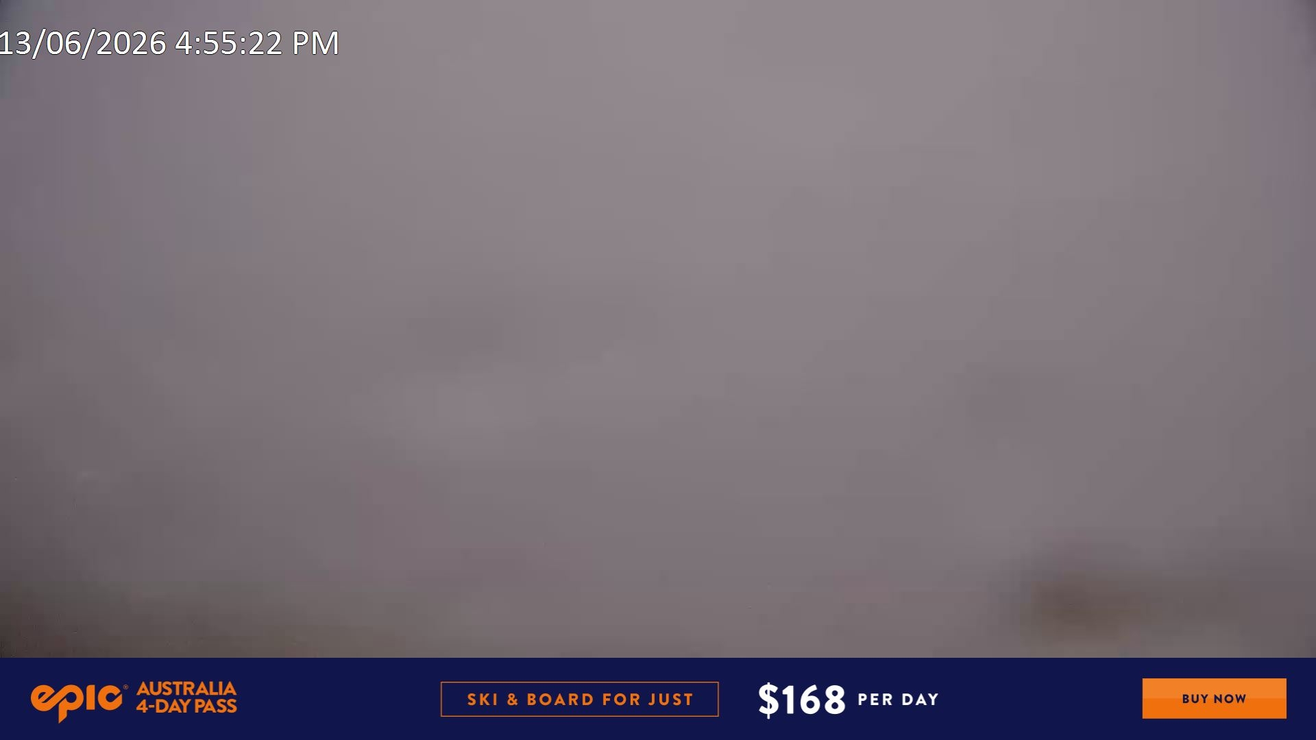 Falls Creek Scott Chair snow cam captured at 13 June 2026 at 5:02 pm AEST