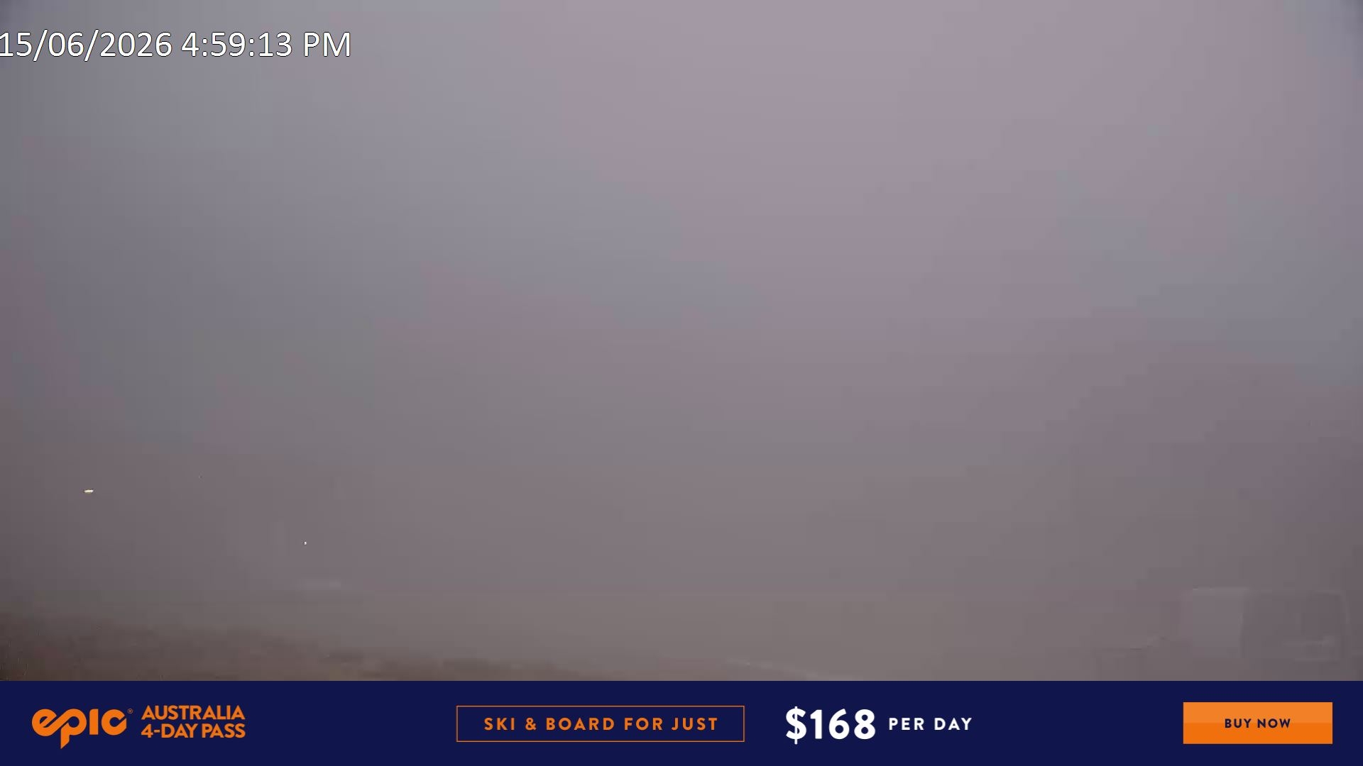 Falls Creek Scott Chair snow cam captured at 15 June 2026 at 5:01 pm AEST