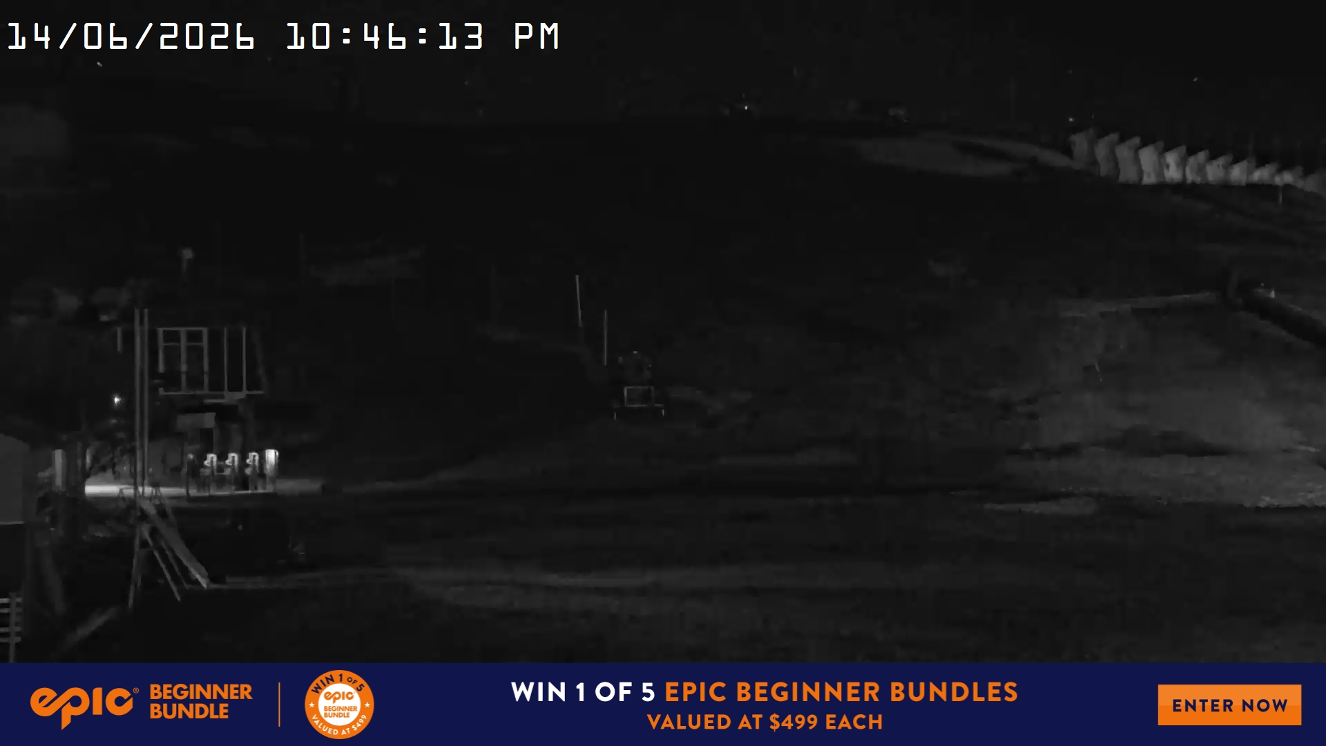 Mt Hotham Summit Trainer snow cam captured at 14 June 2026 at 10:49 pm AEST