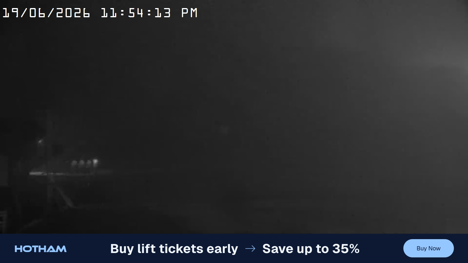 Mt Hotham Summit Trainer snow cam captured at 19 June 2026 at 11:54 pm AEST