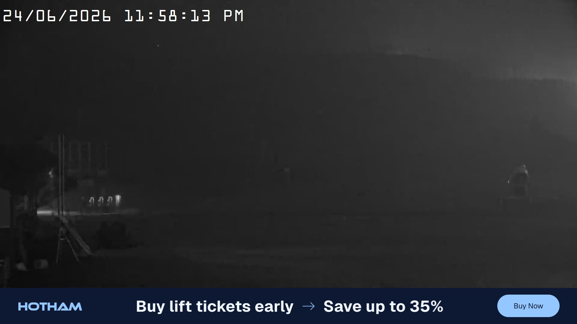 Mt Hotham Summit Trainer snow cam captured at 24 June 2026 at 11:58 pm AEST