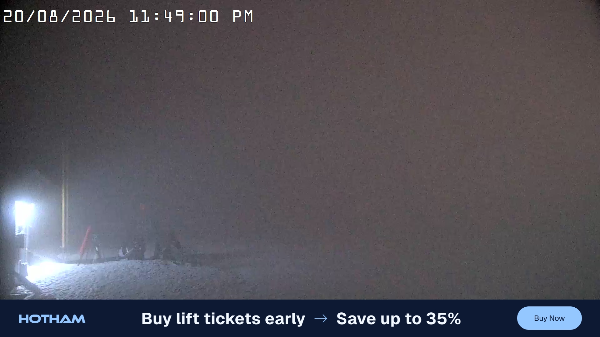Mt Hotham Summit Trainer snow cam captured at 20 August 2026 at 11:49 pm AEST