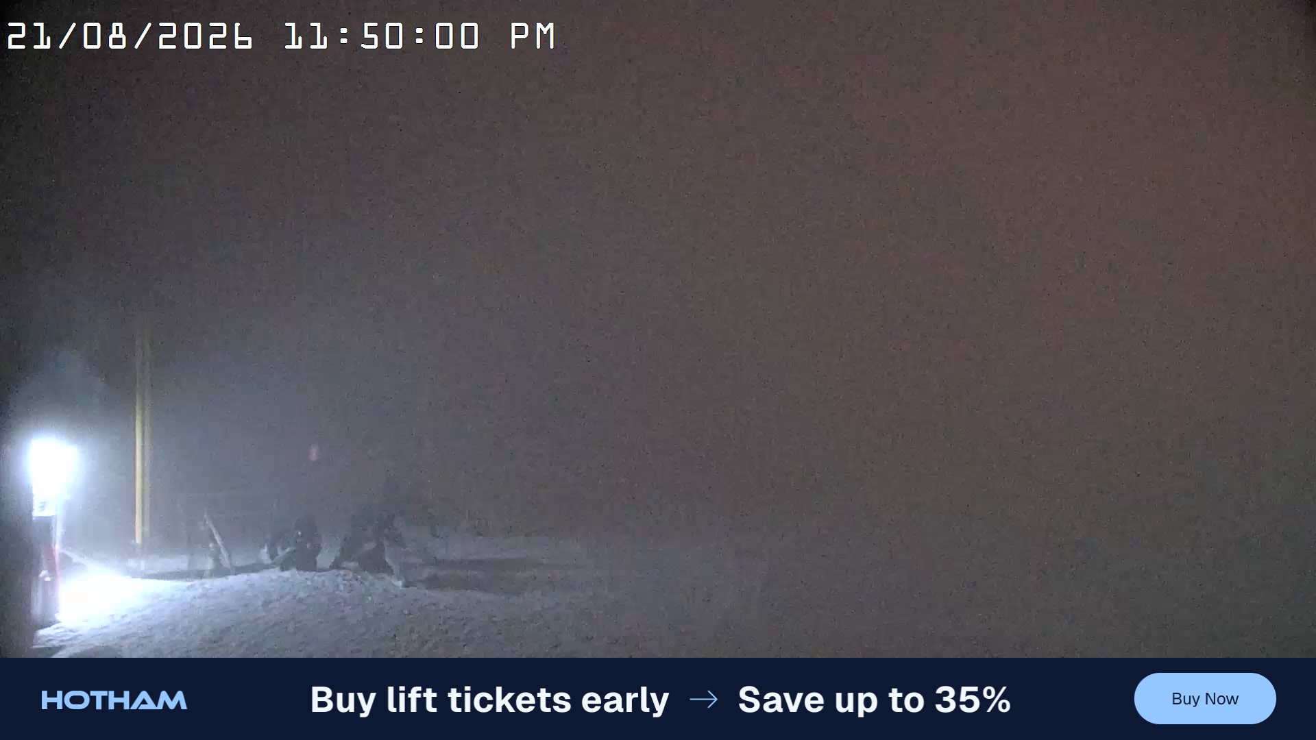 Mt Hotham Summit Trainer snow cam captured at 21 August 2026 at 11:50 pm AEST