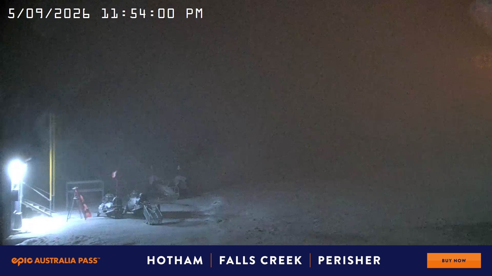Mt Hotham Summit Trainer snow cam captured at 5 September 2026 at 11:54 pm AEST