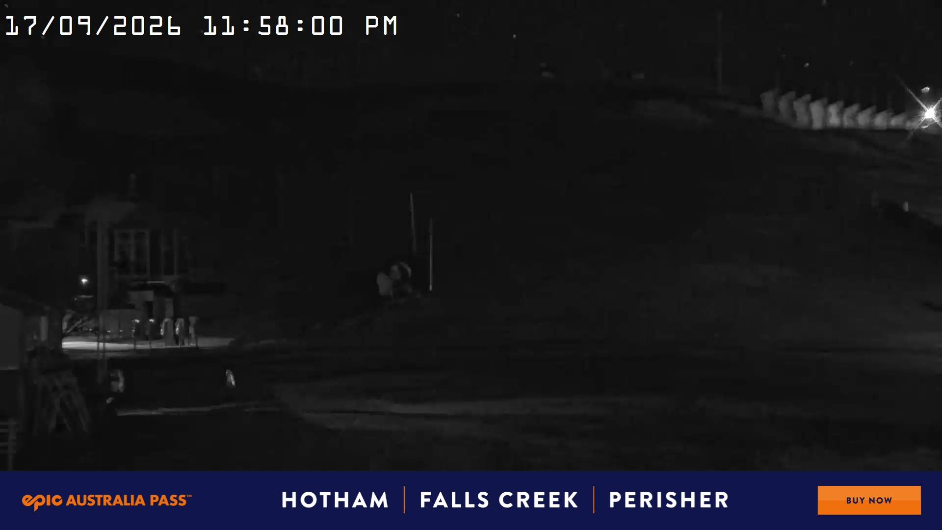 Mt Hotham Summit Trainer snow cam captured at 17 September 2026 at 11:59 pm AEST