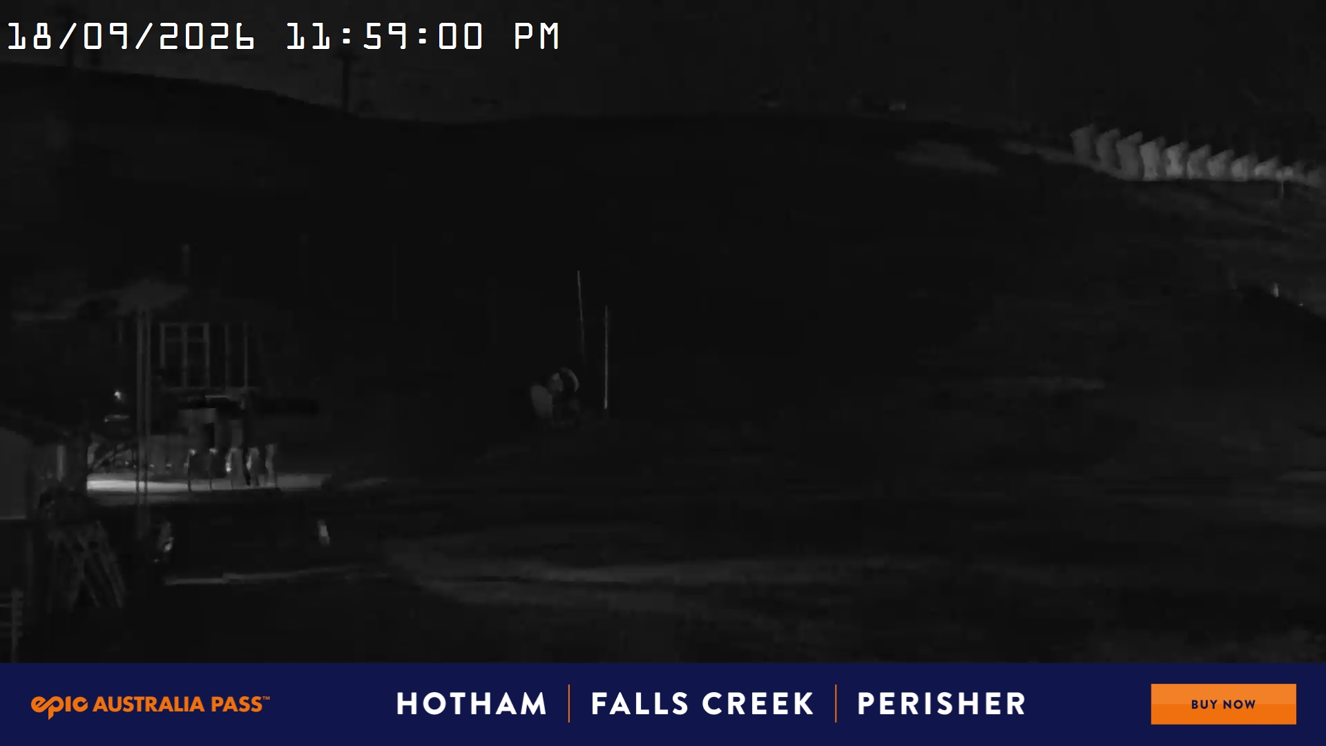Mt Hotham Summit Trainer snow cam captured at 18 September 2026 at 11:59 pm AEST
