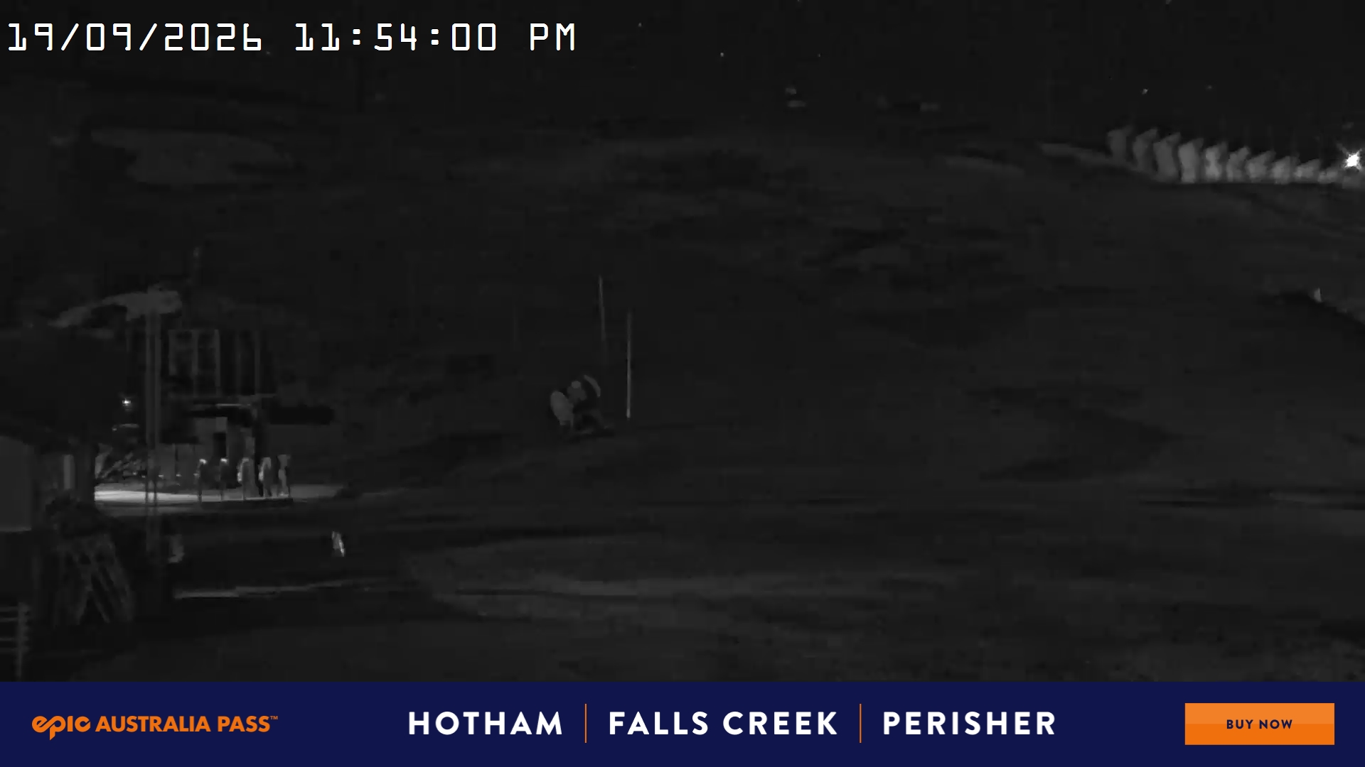 Mt Hotham Summit Trainer snow cam captured at 19 September 2026 at 11:54 pm AEST