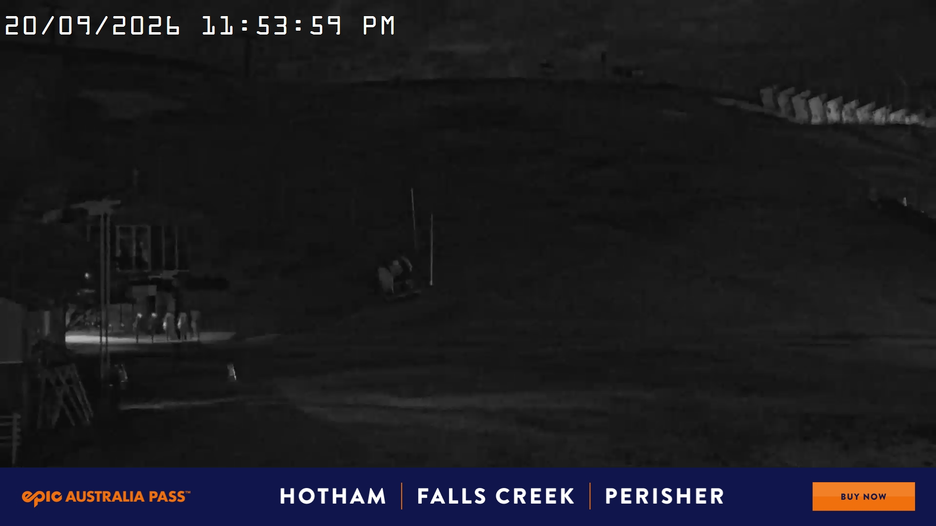 Mt Hotham Summit Trainer snow cam captured at 20 September 2026 at 11:54 pm AEST
