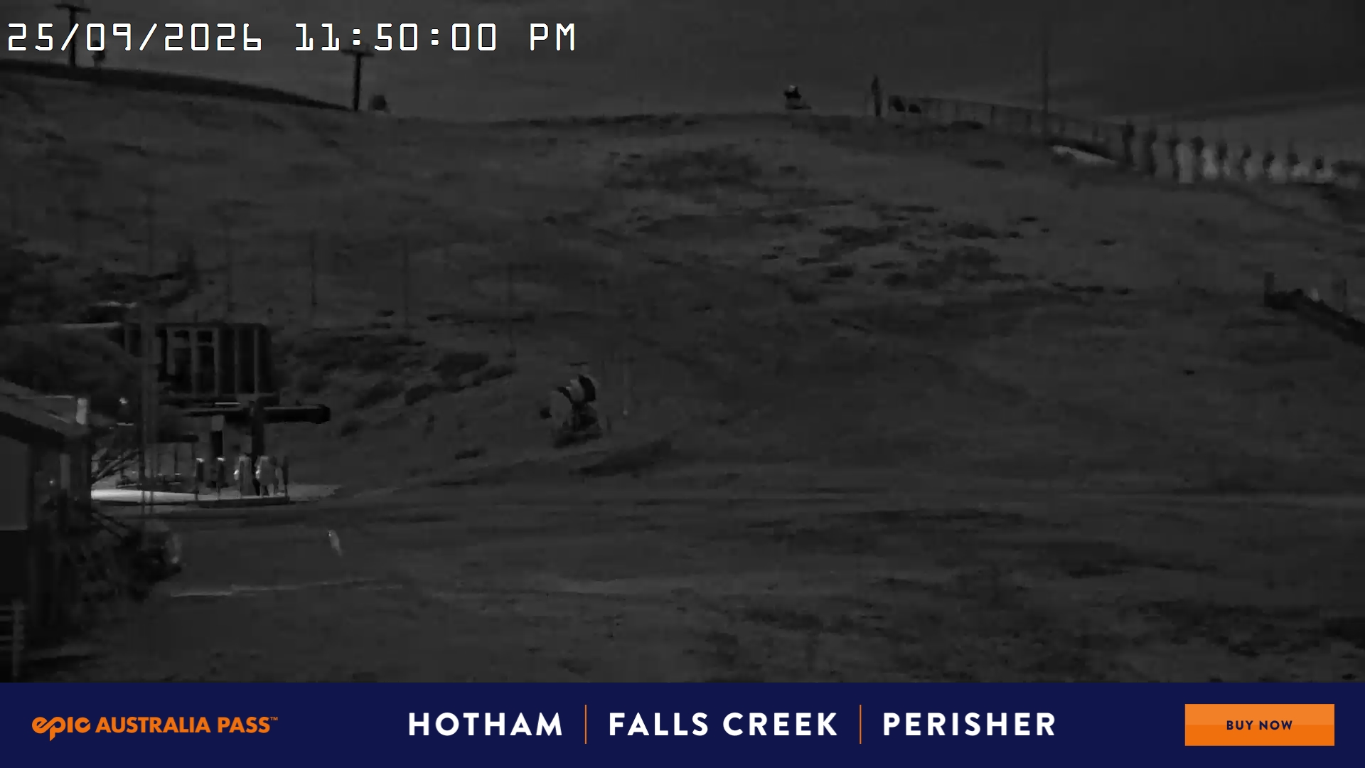 Mt Hotham Summit Trainer snow cam captured at 25 September 2026 at 11:50 pm AEST