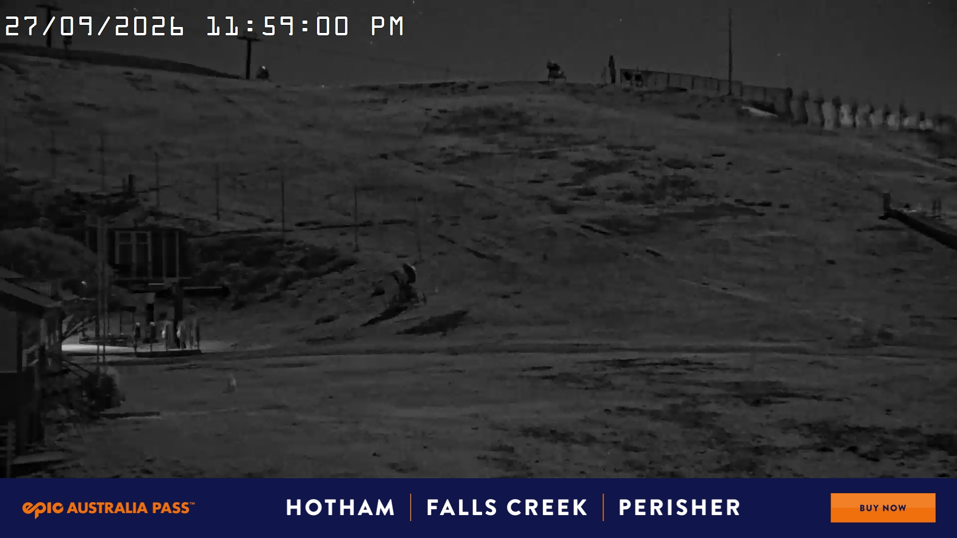 Mt Hotham Summit Trainer snow cam captured at 27 September 2026 at 11:59 pm AEST