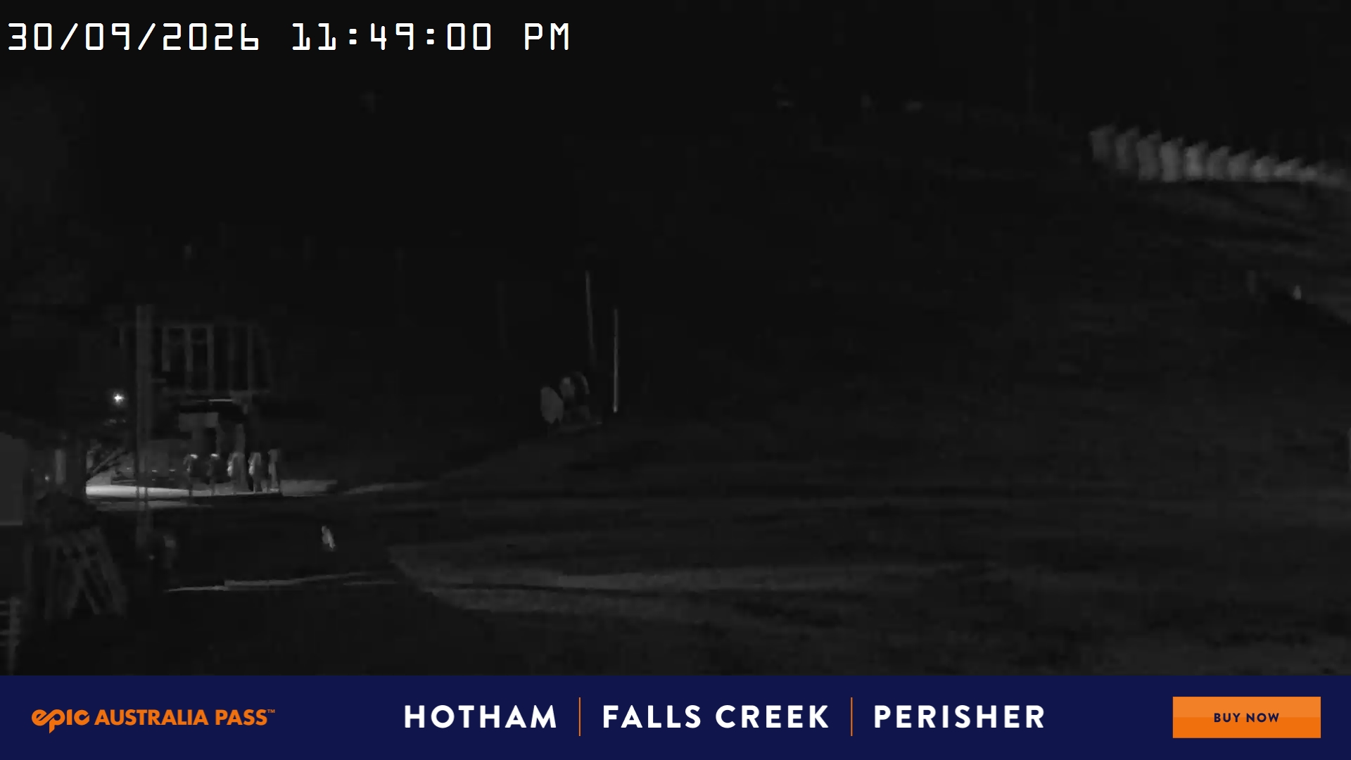Mt Hotham Summit Trainer snow cam captured at 30 September 2026 at 11:49 pm AEST