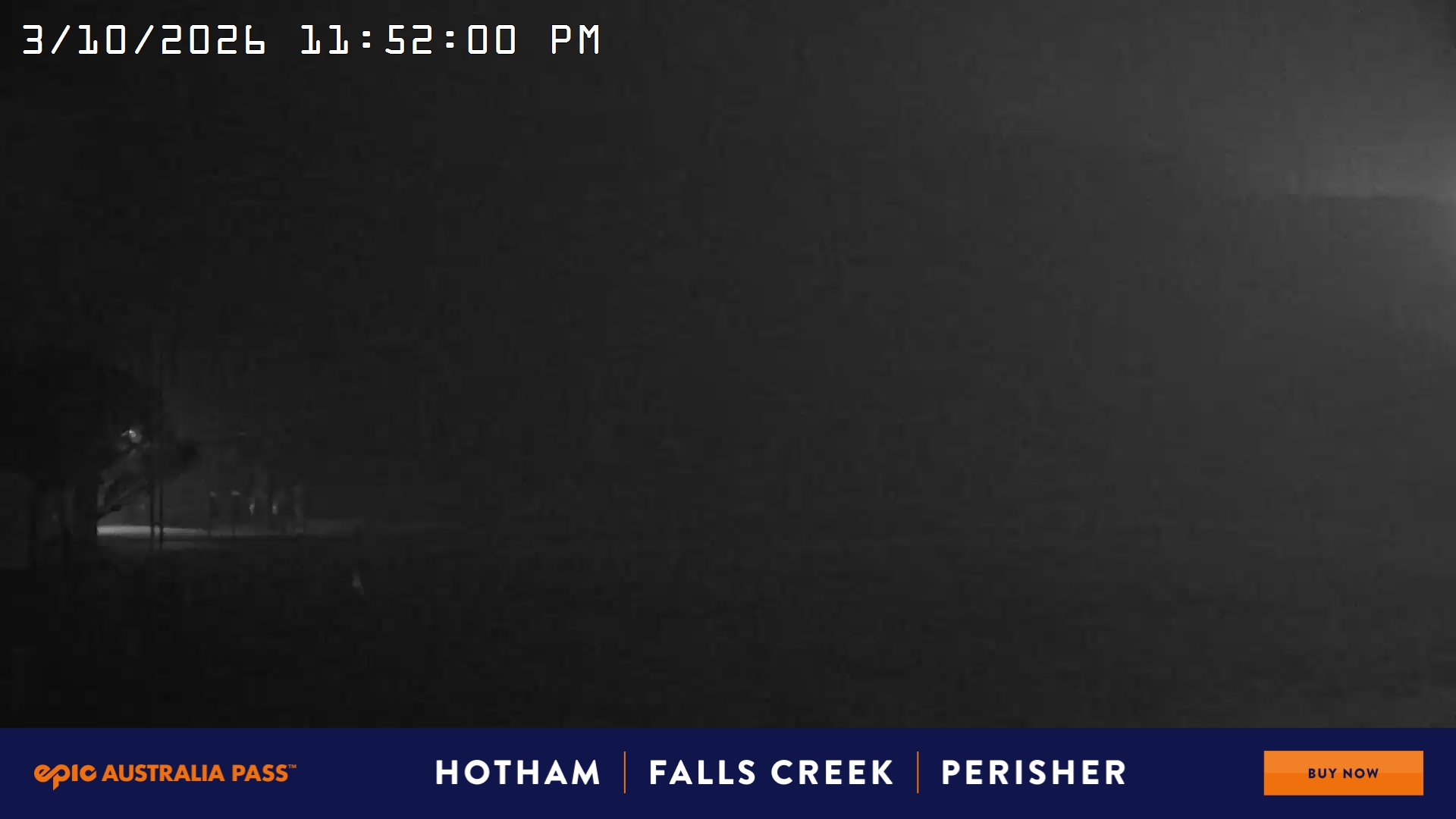 Mt Hotham Summit Trainer snow cam captured at 3 October 2026 at 11:52 pm AEST