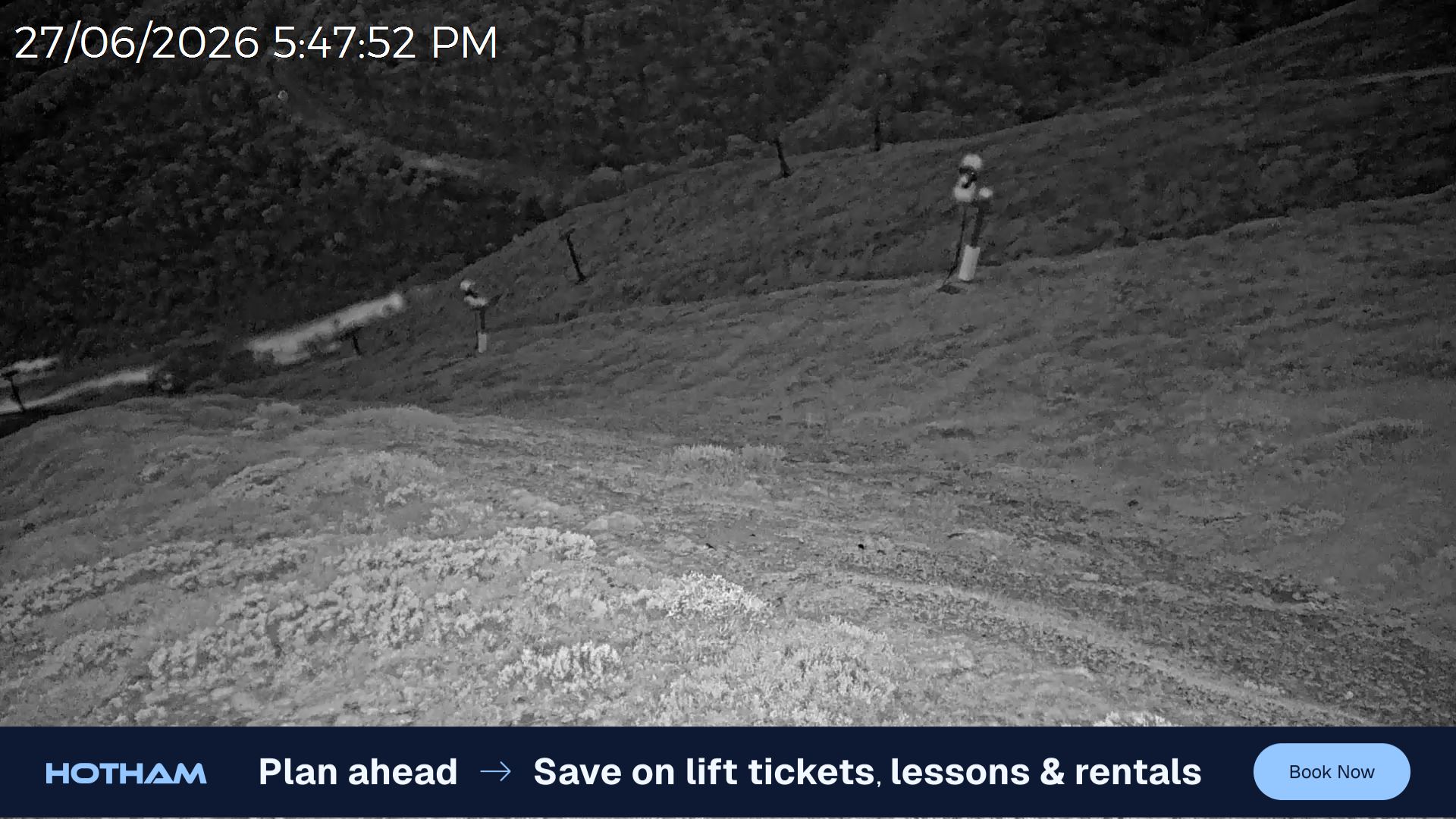 Mt Hotham Upper Imagine snow cam captured at 27 June 2026 at 5:50 pm AEST