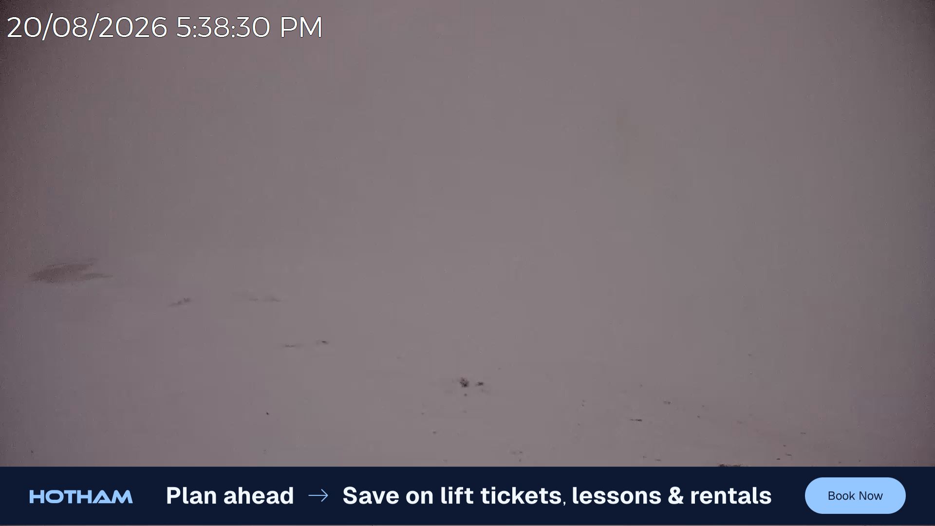 Mt Hotham Upper Imagine snow cam captured at 20 August 2026 at 5:39 pm AEST