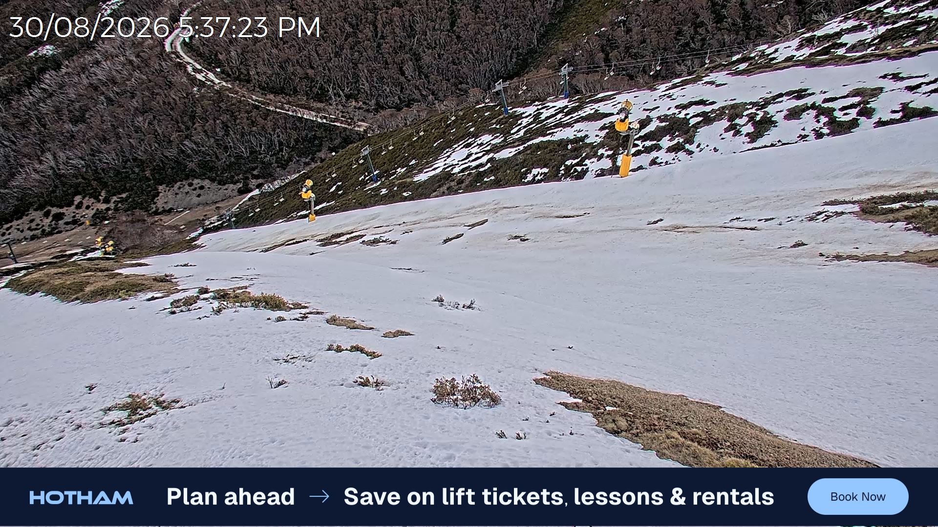 Mt Hotham Upper Imagine snow cam captured at 30 August 2026 at 5:40 pm AEST