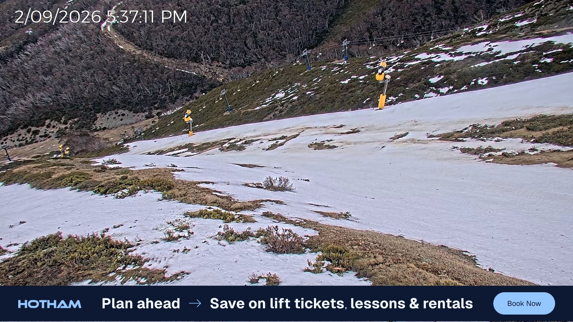 Mt Hotham Upper Imagine snow cam captured at 2 September 2026 at 5:42 pm AEST