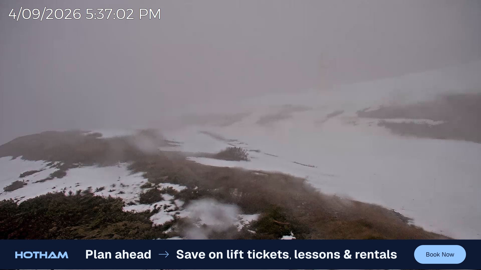 Mt Hotham Upper Imagine snow cam captured at 4 September 2026 at 5:40 pm AEST