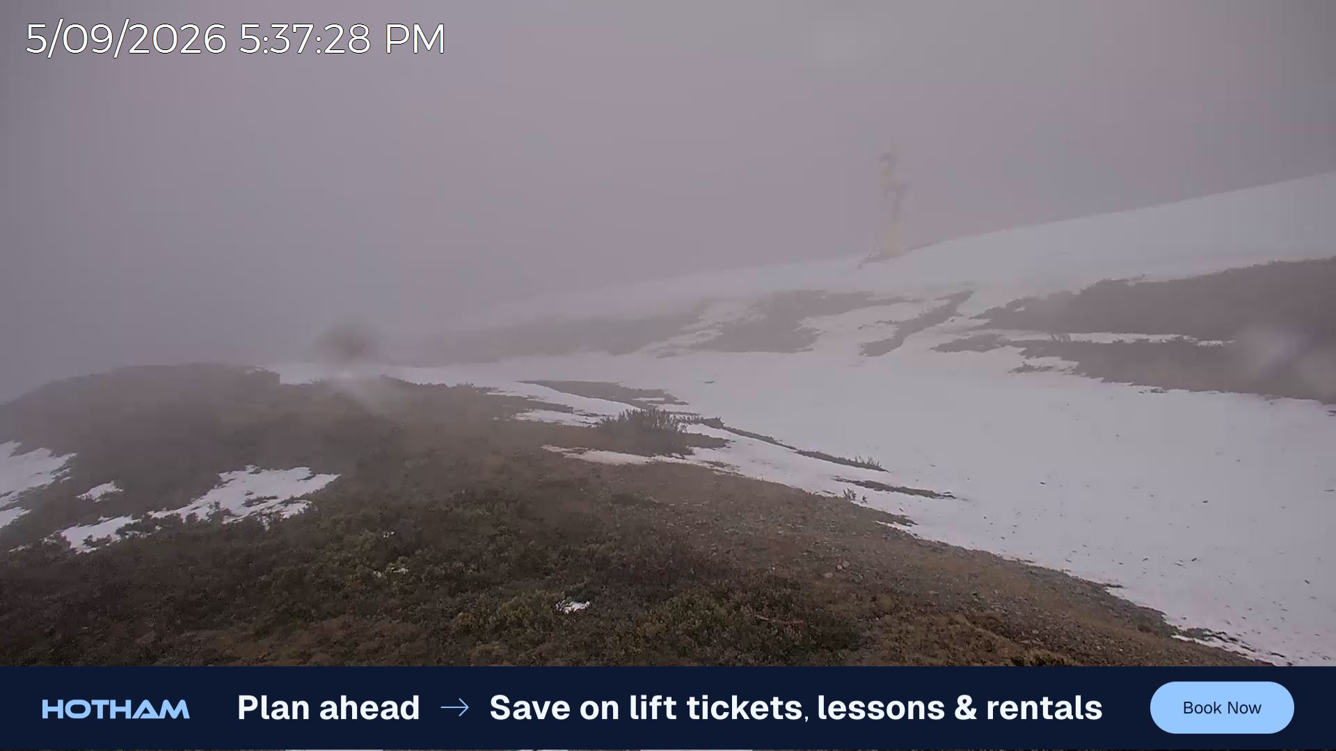 Mt Hotham Upper Imagine snow cam captured at 5 September 2026 at 5:45 pm AEST