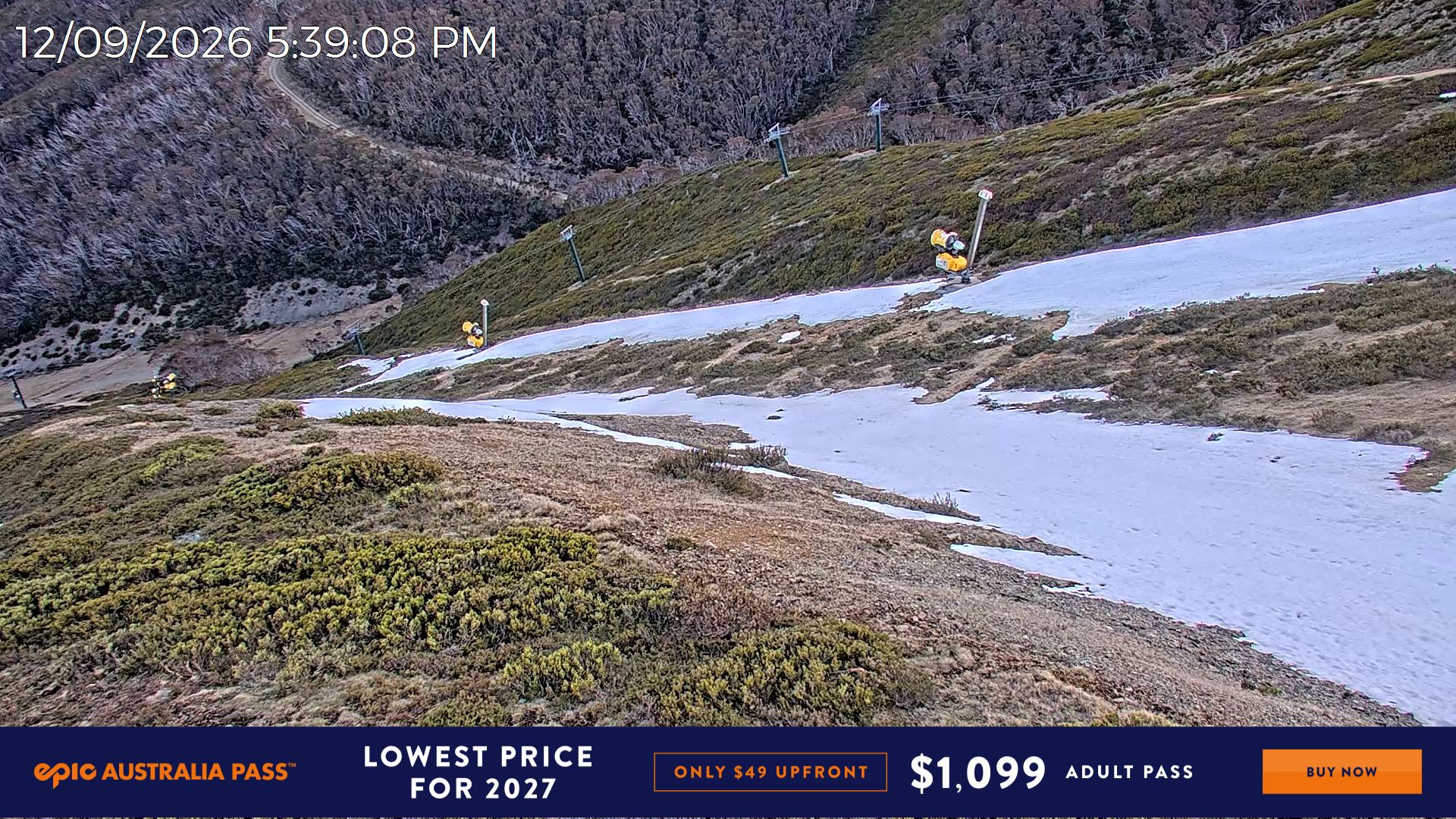 Mt Hotham Upper Imagine snow cam captured at 12 September 2026 at 5:48 pm AEST