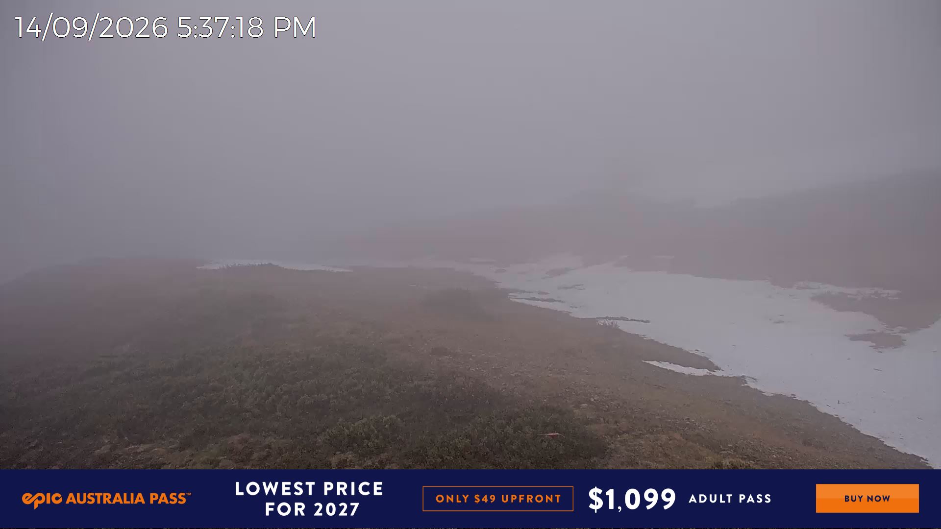 Mt Hotham Upper Imagine snow cam captured at 14 September 2026 at 5:41 pm AEST