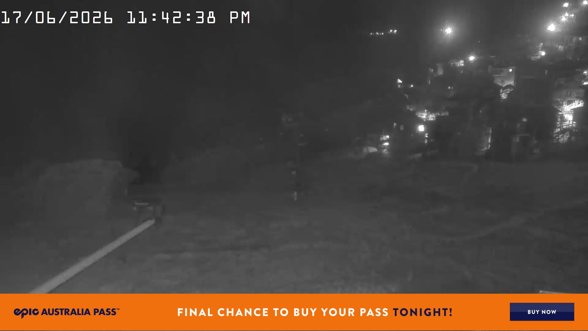Mt Hotham Hotham Heights snow cam captured at 17 June 2026 at 11:48 pm AEST