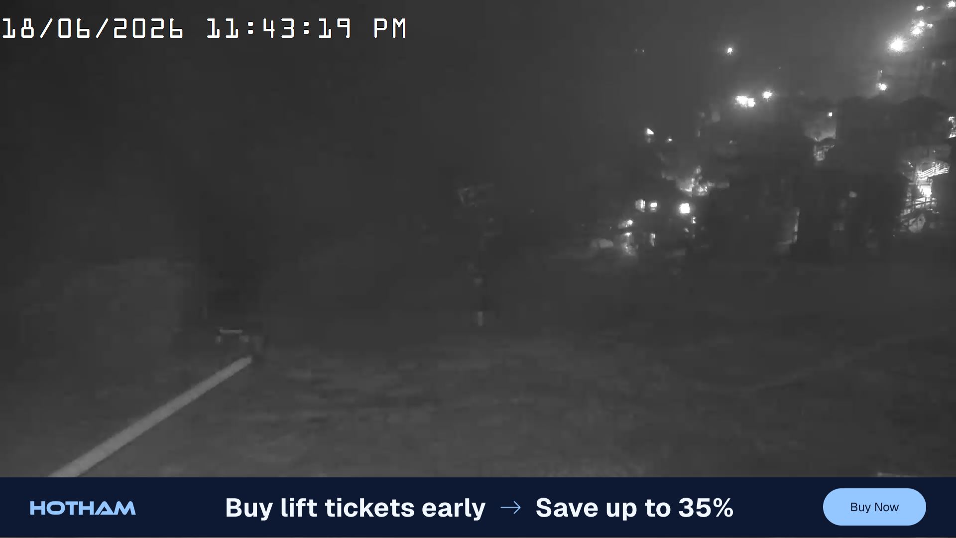 Mt Hotham Hotham Heights snow cam captured at 18 June 2026 at 11:47 pm AEST