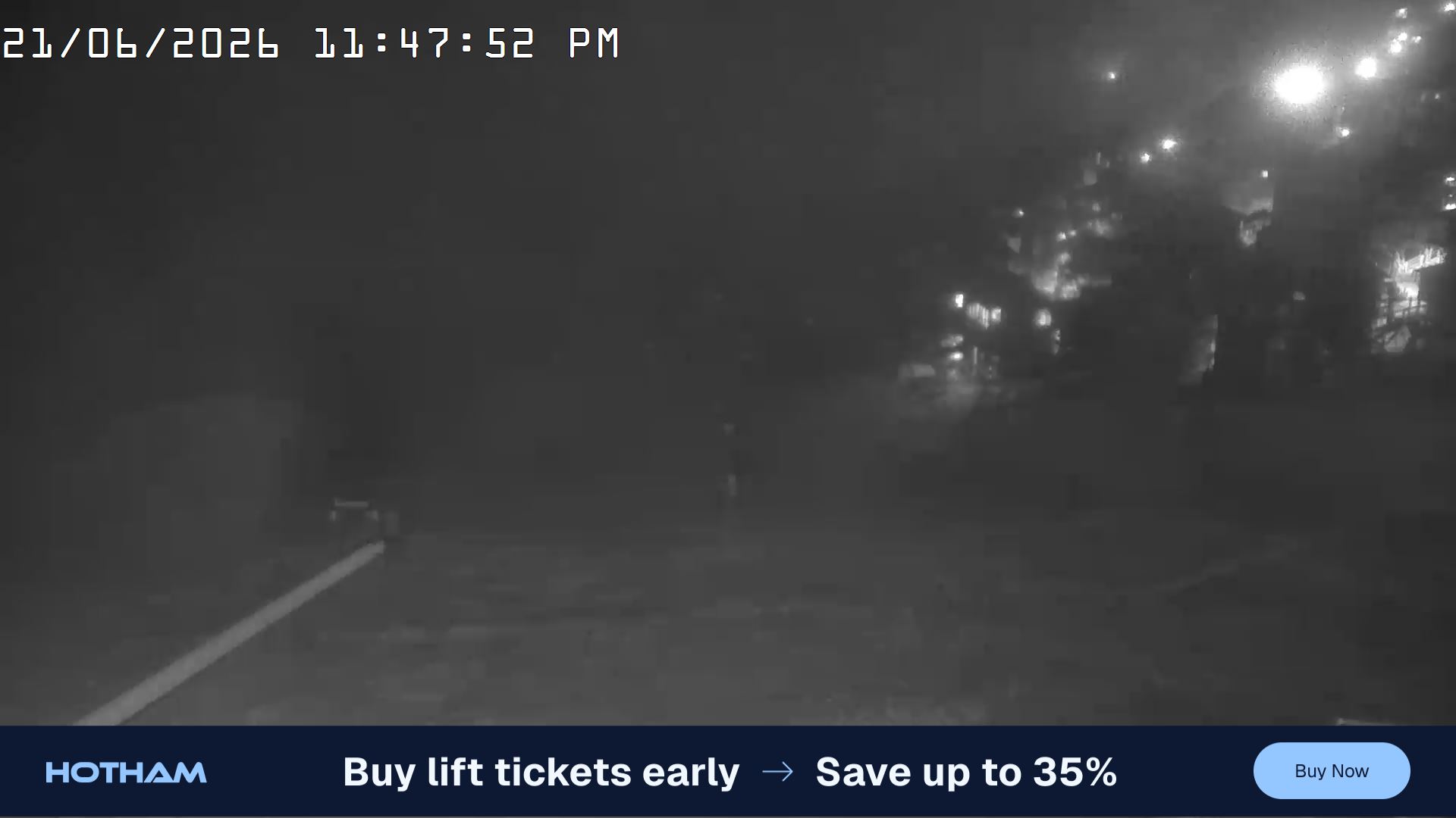 Mt Hotham Hotham Heights snow cam captured at 21 June 2026 at 11:52 pm AEST